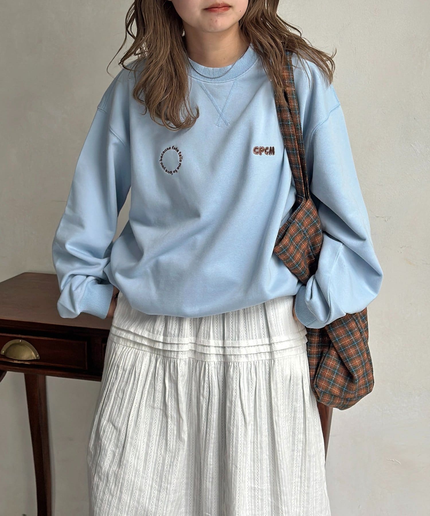 CPCM(シーピーシーエム) 古着ライク胸刺繍バルーンスウェット