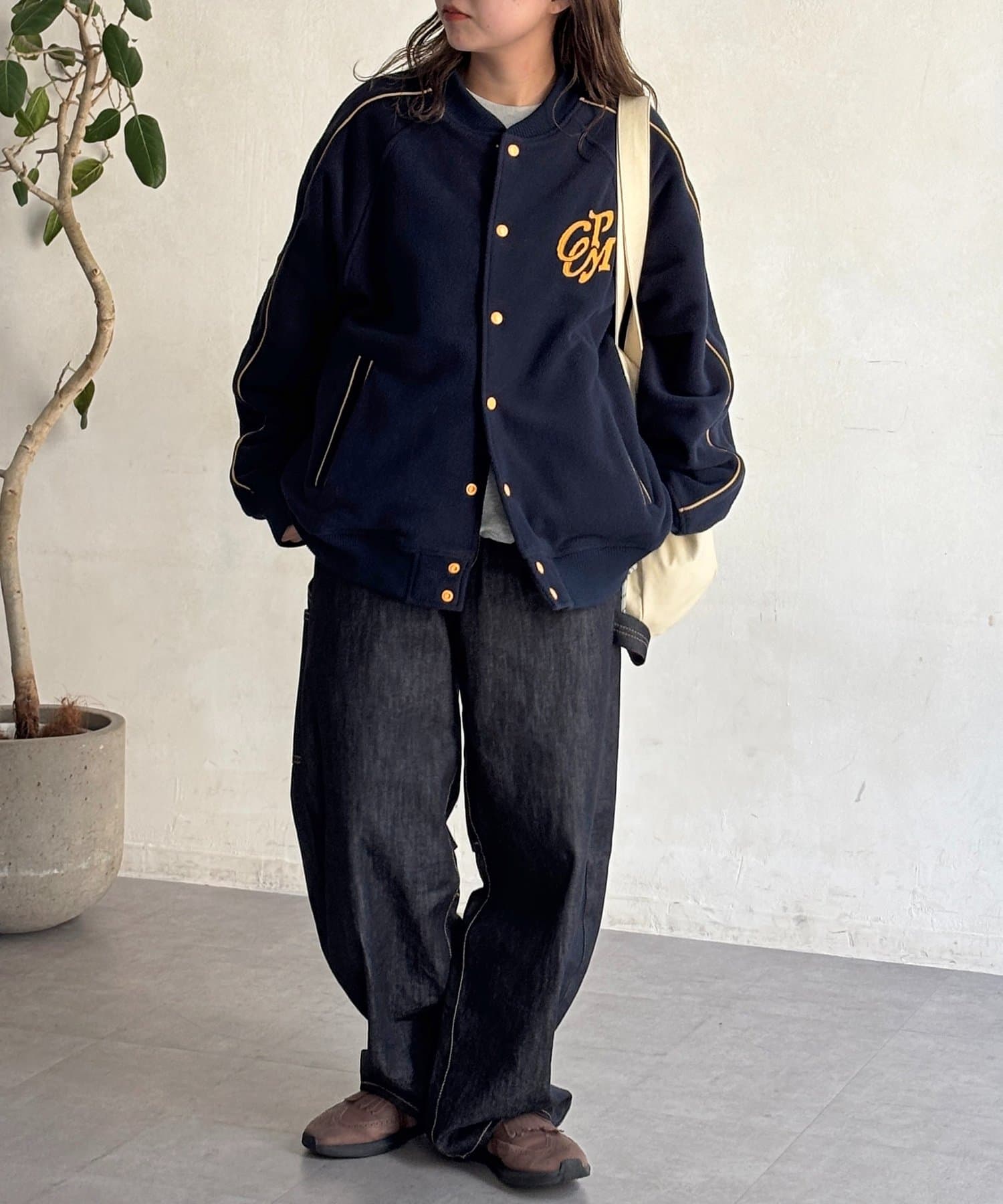 CPCM(シーピーシーエム) バックフラワーフリーススタジャン