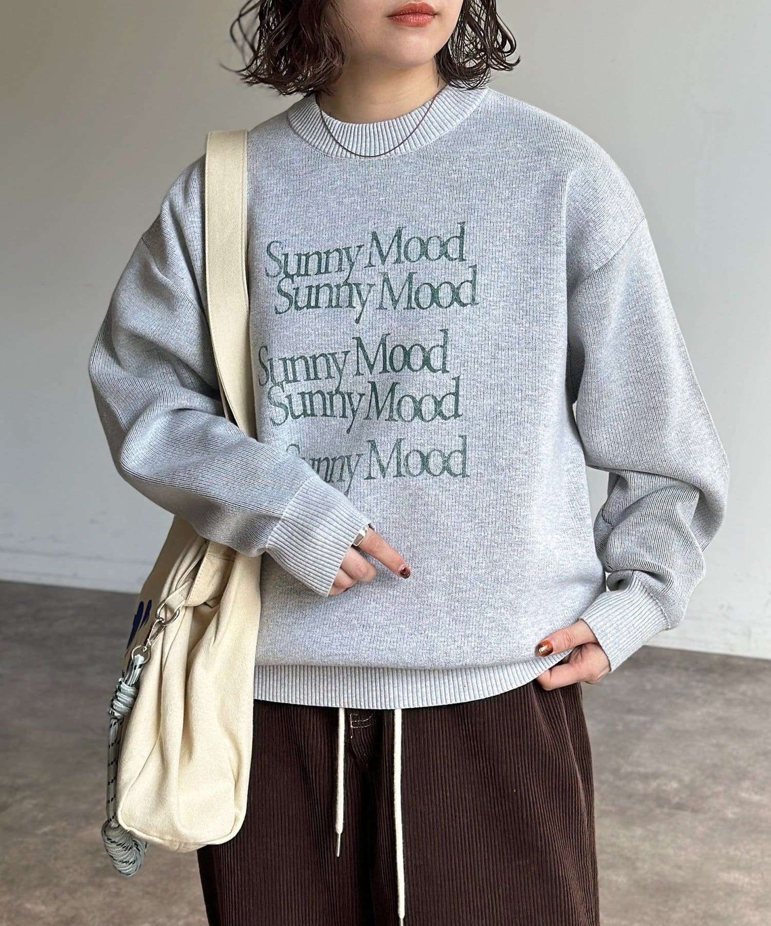 CPCM(シーピーシーエム) リバーシブル配色ロゴスウェットライクニット