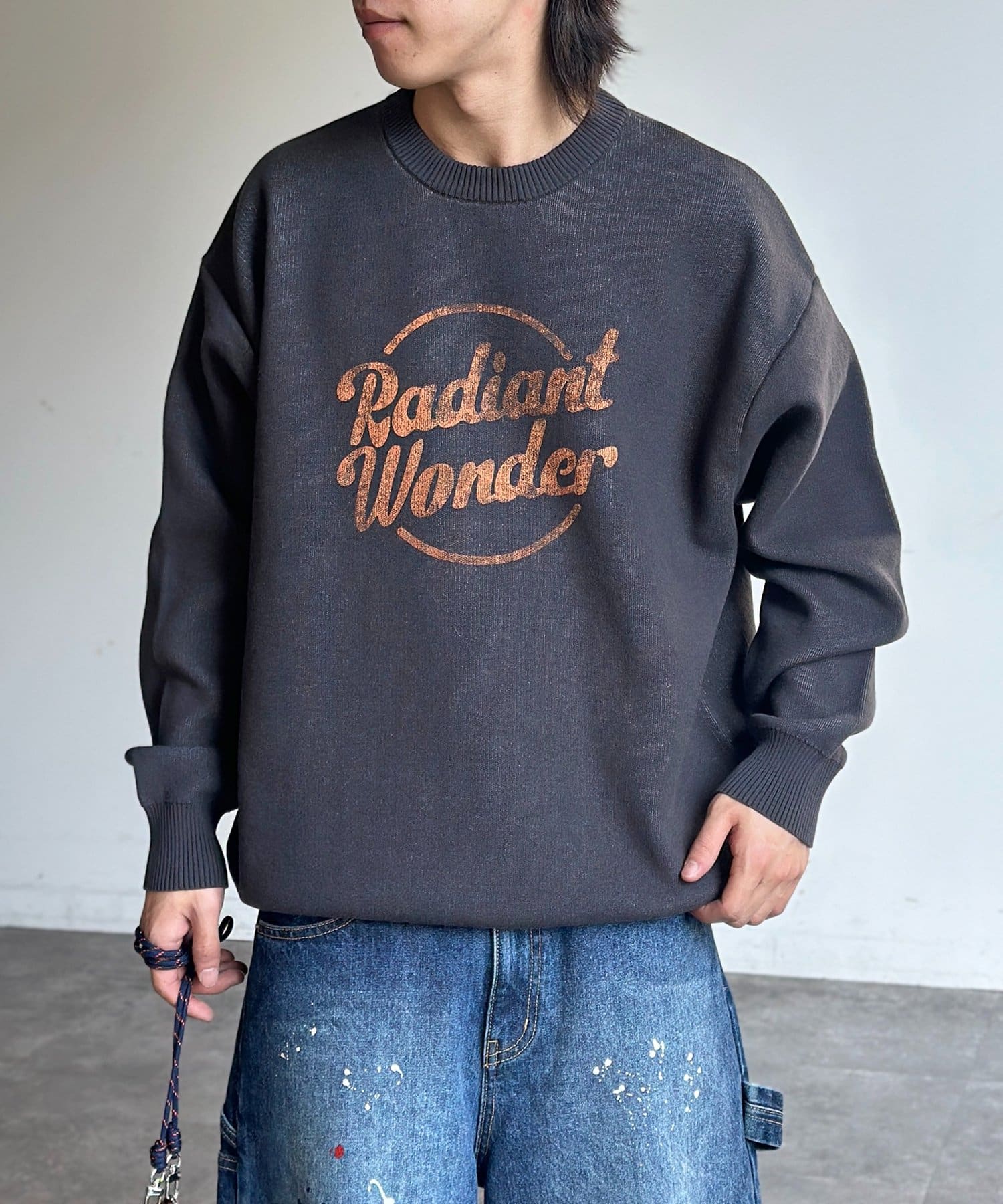 CPCM(シーピーシーエム) リバーシブル配色ロゴスウェットライクニット