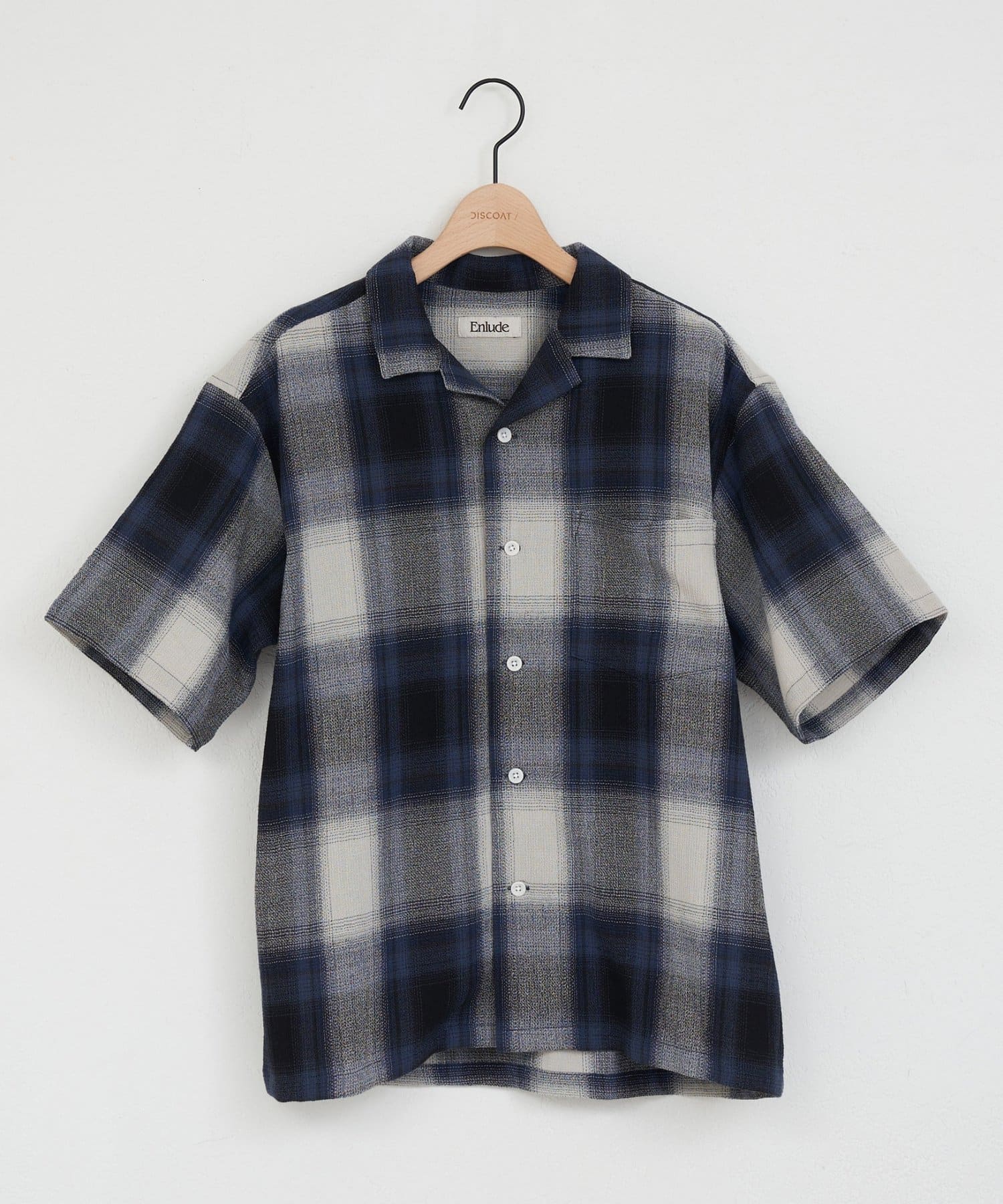 DISCOAT(ディスコート) 【Enlude】楊柳チェックオーバー半袖シャツ《ユニセックス》