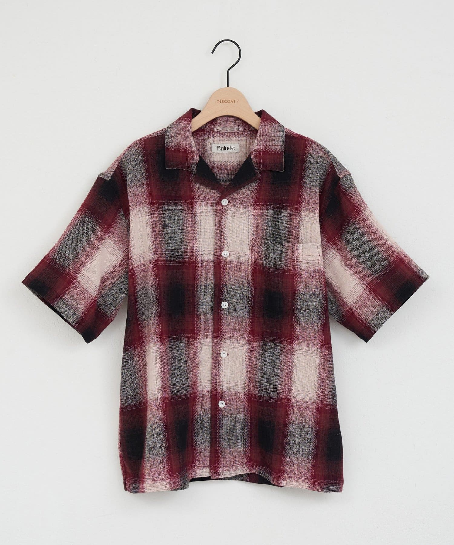 DISCOAT(ディスコート) 【Enlude】楊柳チェックオーバー半袖シャツ《ユニセックス》