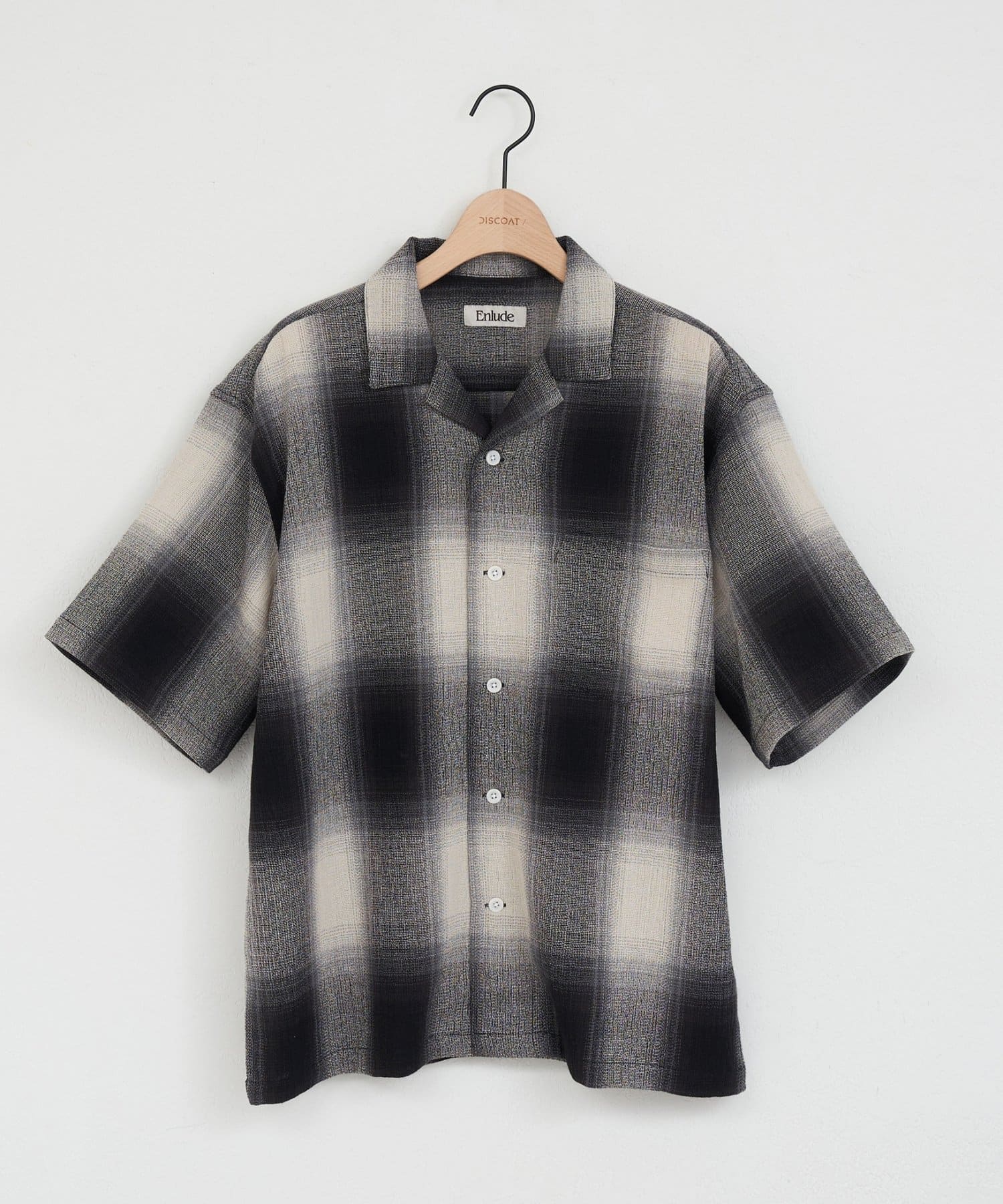 DISCOAT(ディスコート) 【Enlude】楊柳チェックオーバー半袖シャツ《ユニセックス》
