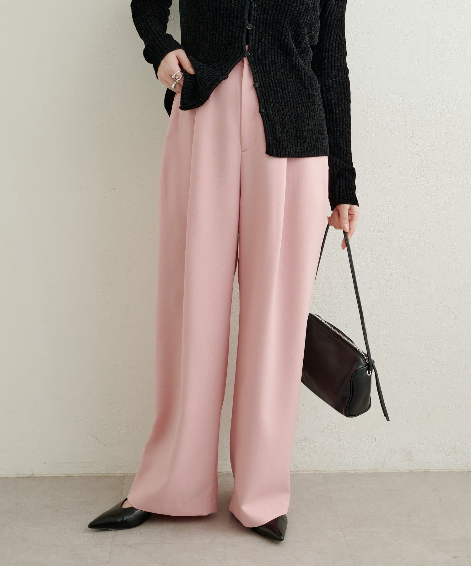 Omekashi(オメカシ) 【セットアップ着用可能◎】タックワイドスラックス