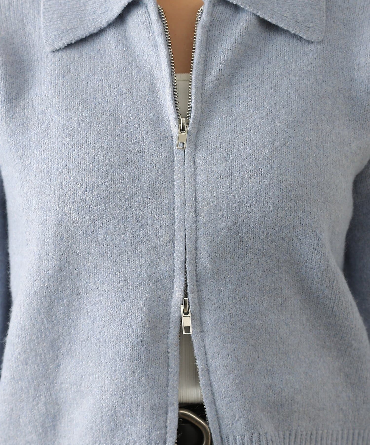 COLONY 2139(コロニー トゥーワンスリーナイン) 衿付きWジップカーディガン