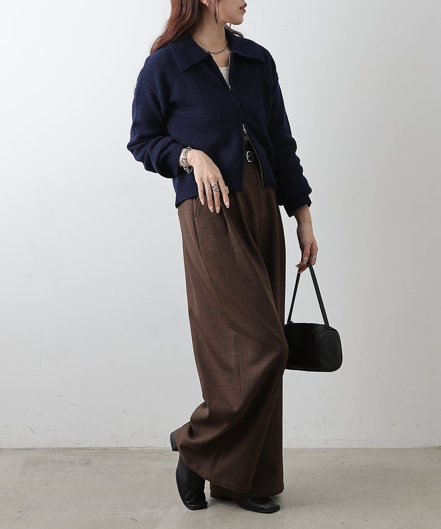 COLONY 2139(コロニー トゥーワンスリーナイン) 衿付きWジップカーディガン