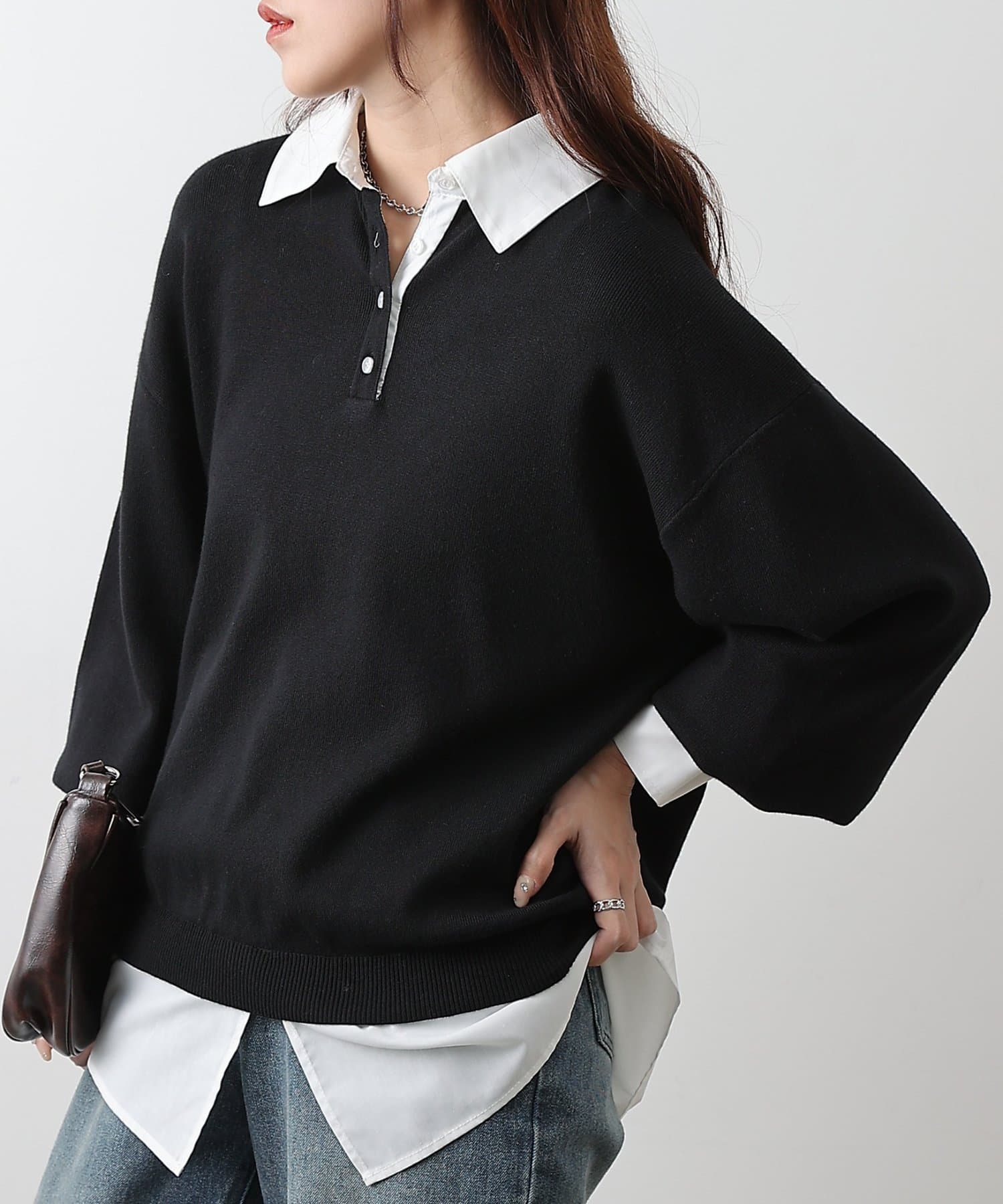 COLONY 2139(コロニー トゥーワンスリーナイン) シャツドッキングニットプルオーバー