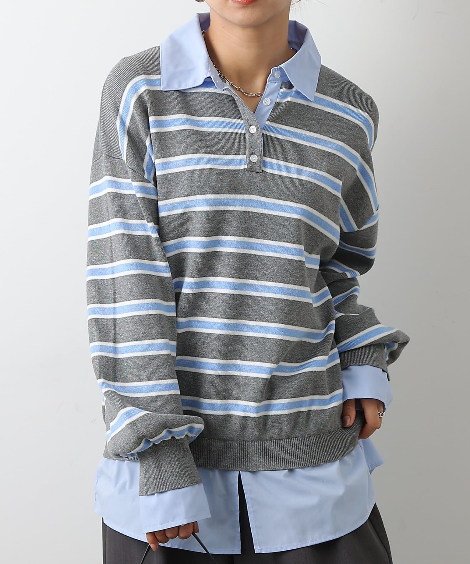 COLONY 2139(コロニー トゥーワンスリーナイン) シャツドッキングニットプルオーバー