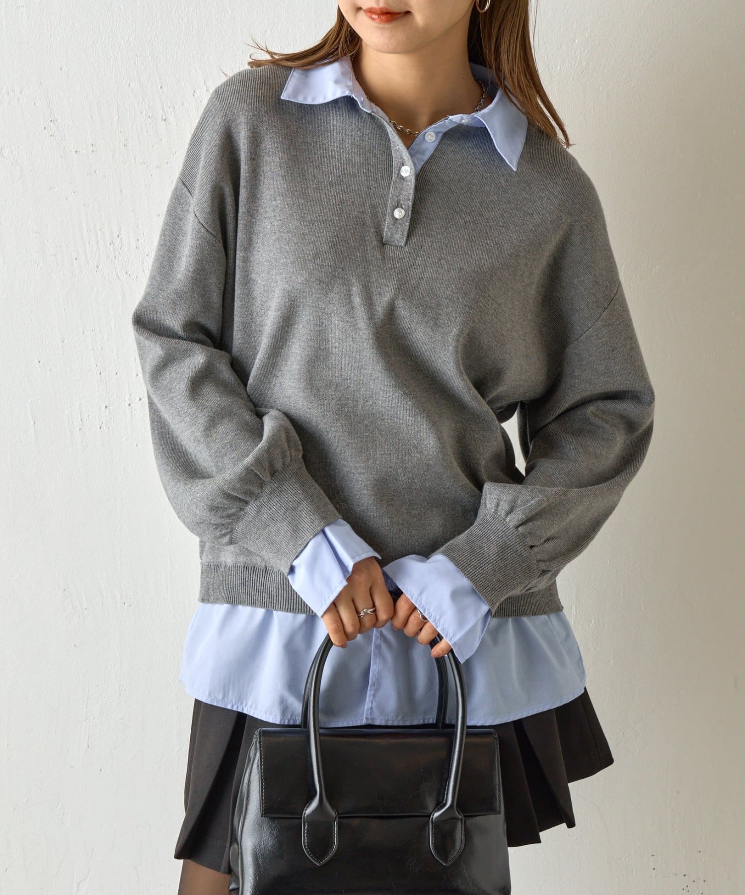 COLONY 2139(コロニー トゥーワンスリーナイン) 【新色追加】シャツドッキングニットプルオーバー