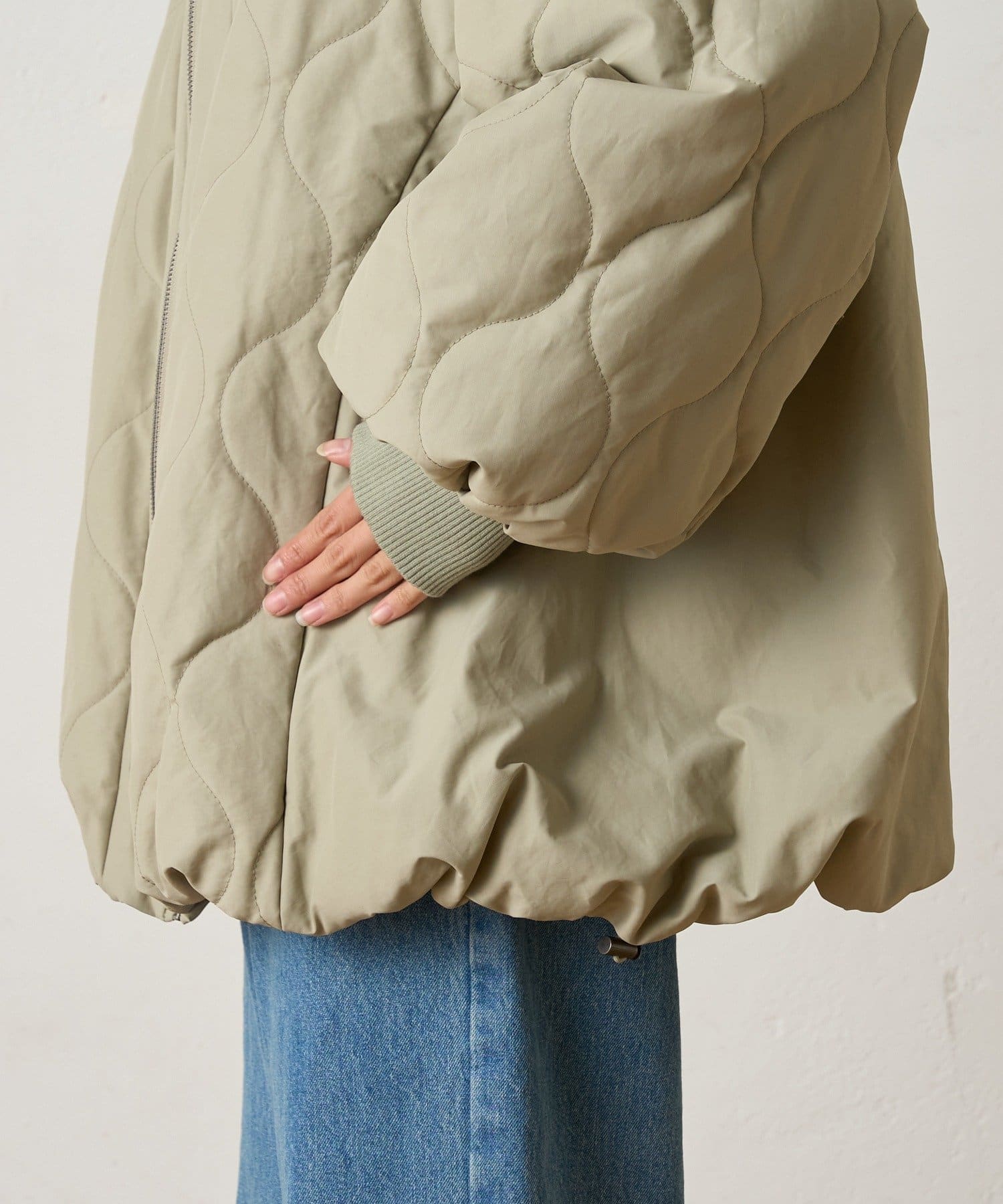 CIAOPANIC TYPY(チャオパニックティピー) 【軽量/春まで使える】切り替えキルティングスタンドカラーバルーンブルゾン