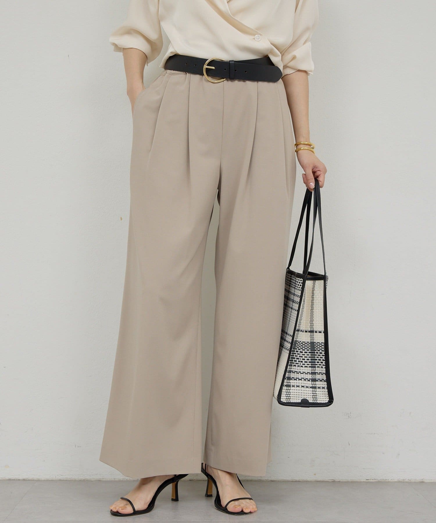 GALLARDAGALANTE(ガリャルダガランテ) 【12/4(木)10:30～予約開始】【腰回りカバー】イージー2タックパンツ