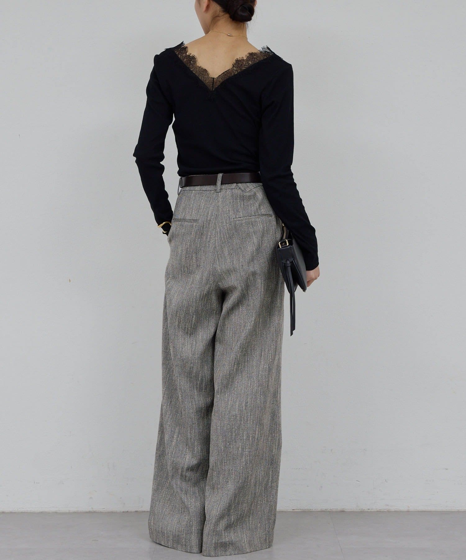 GALLARDAGALANTE(ガリャルダガランテ) 【華やぎロンT】【手洗い可】VレースロンTee