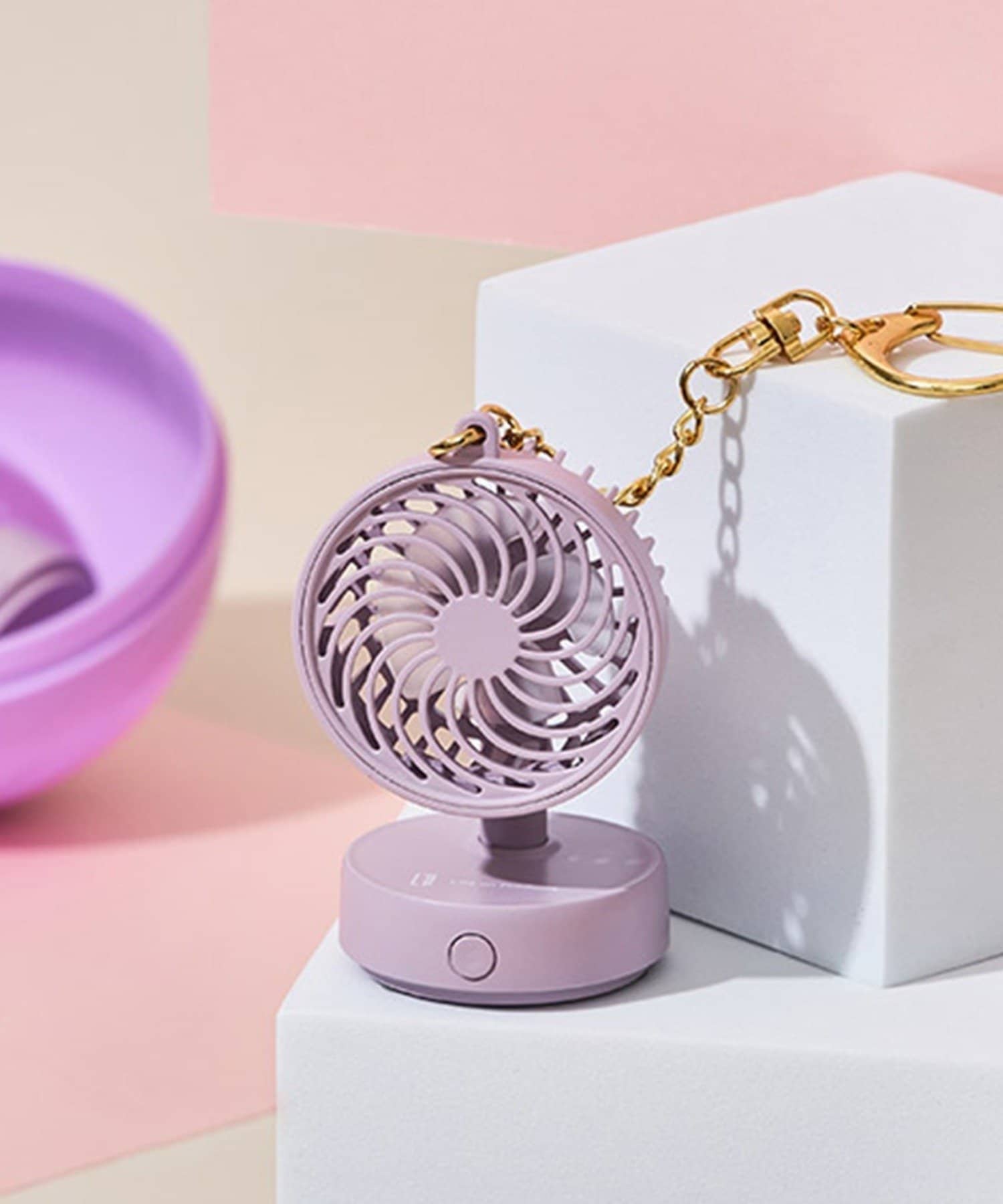 BIRTHDAY BAR(バースデイバー) 〈まるでカプセルトイ〉ミニチュアファン キーチェーン付　ミニ扇風機