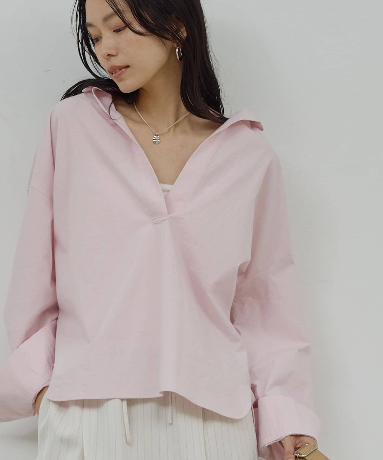 GALLARDAGALANTE(ガリャルダガランテ) 【1枚で様見え】スキッパーシャツ