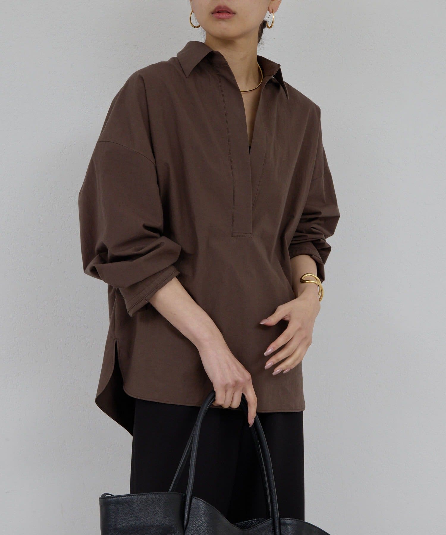 GALLARDAGALANTE(ガリャルダガランテ) 【1枚で様見え】スキッパーシャツ