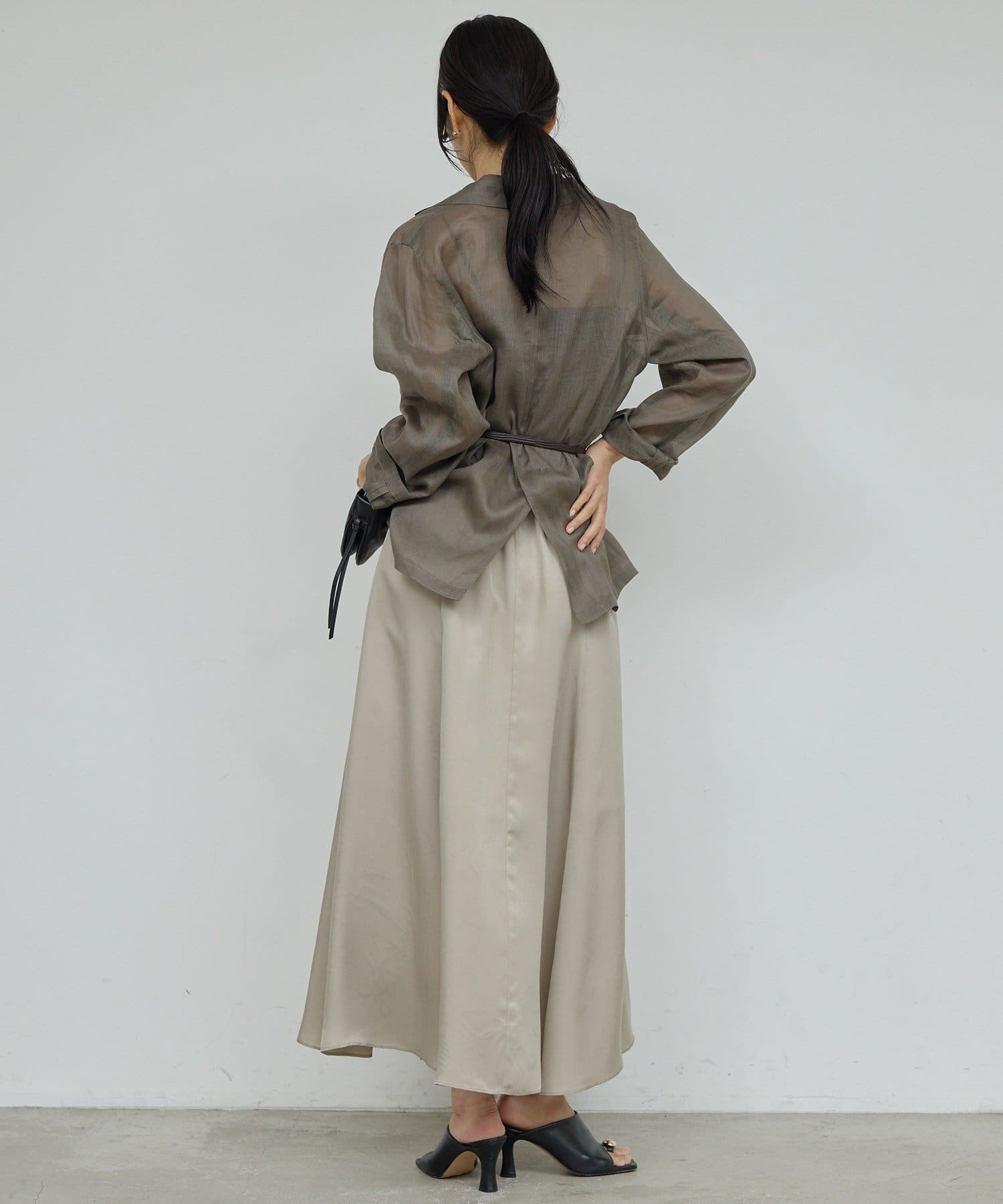 GALLARDAGALANTE(ガリャルダガランテ) 【新色グレージュ登場！3/20(金)8:00～予約開始】【セットアップ対応】キュプラフレアスカート