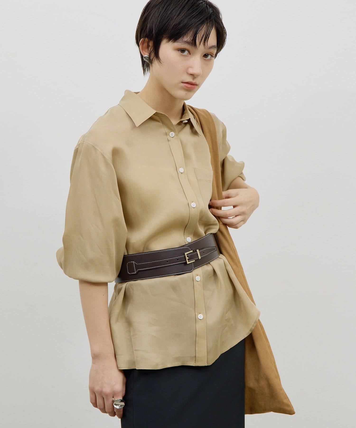 GALLARDAGALANTE(ガリャルダガランテ) 【12/11(木)12:00～予約開始】【セットアップ対応】【2way】キュプラブラウス