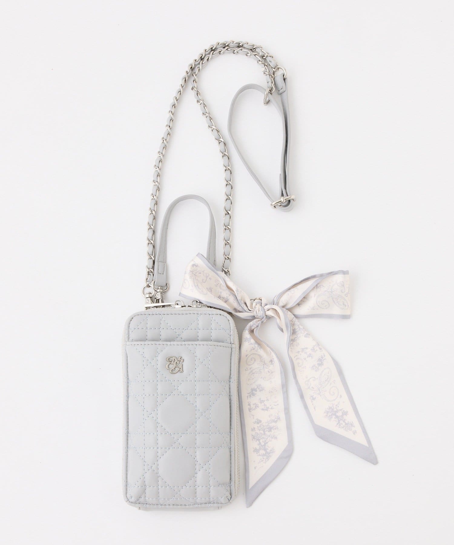 one after another NICE CLAUP(ワンアフターアナザー ナイスクラップ) スカーフ付きキルティングスマホショルダー