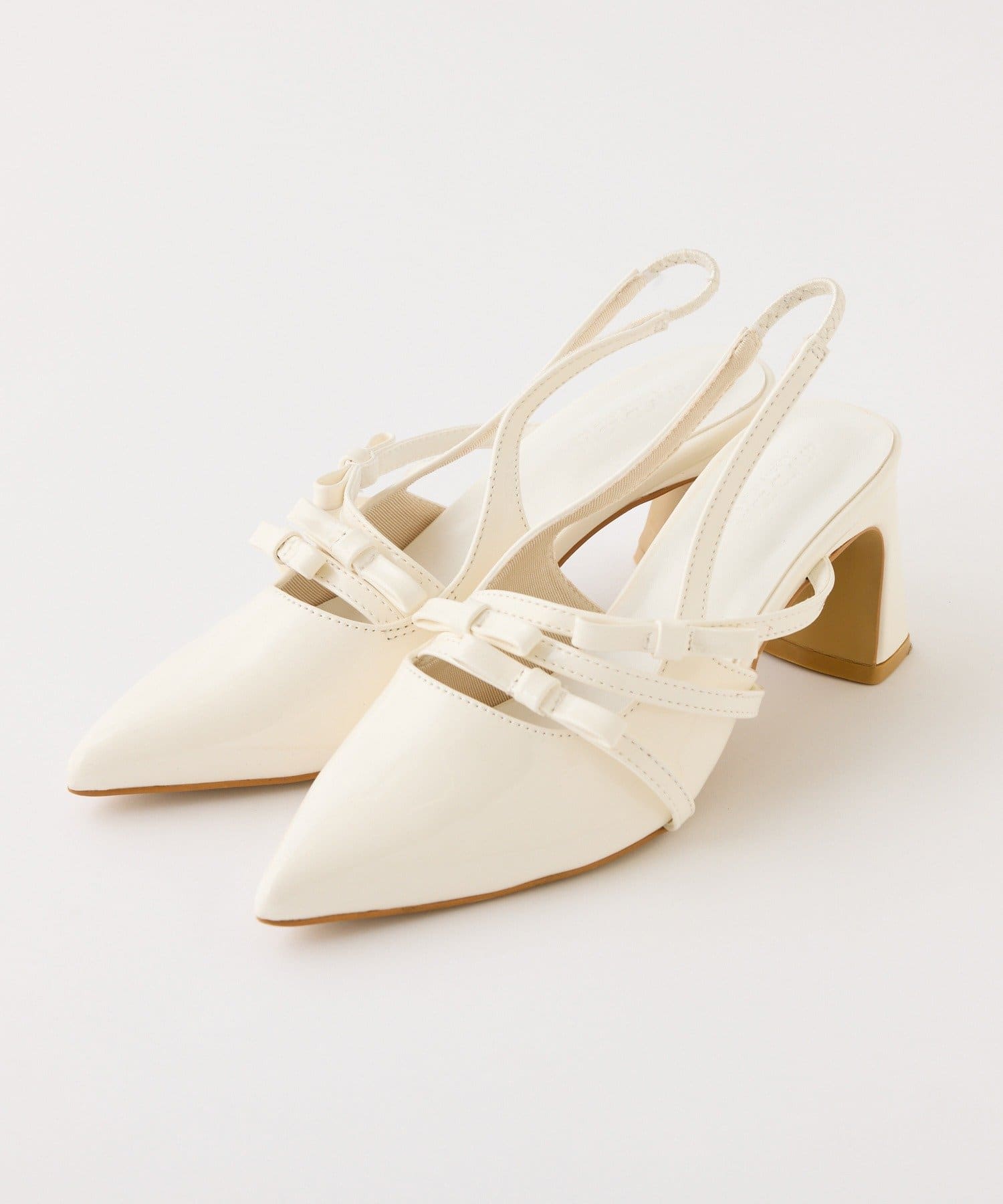 one after another NICE CLAUP(ワンアフターアナザー ナイスクラップ) リボンヒールミュール