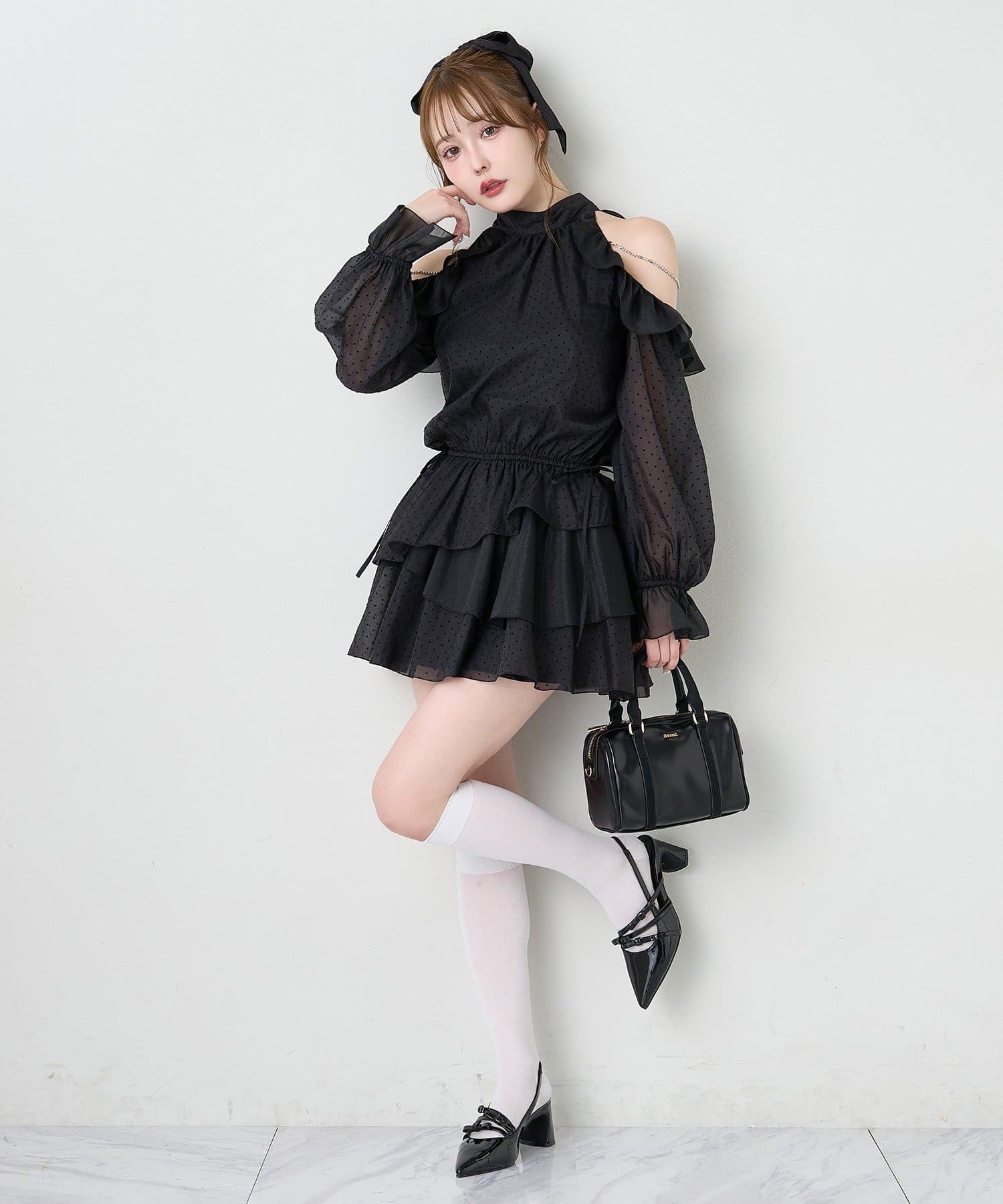 one after another NICE CLAUP(ワンアフターアナザー ナイスクラップ) リボンヒールミュール