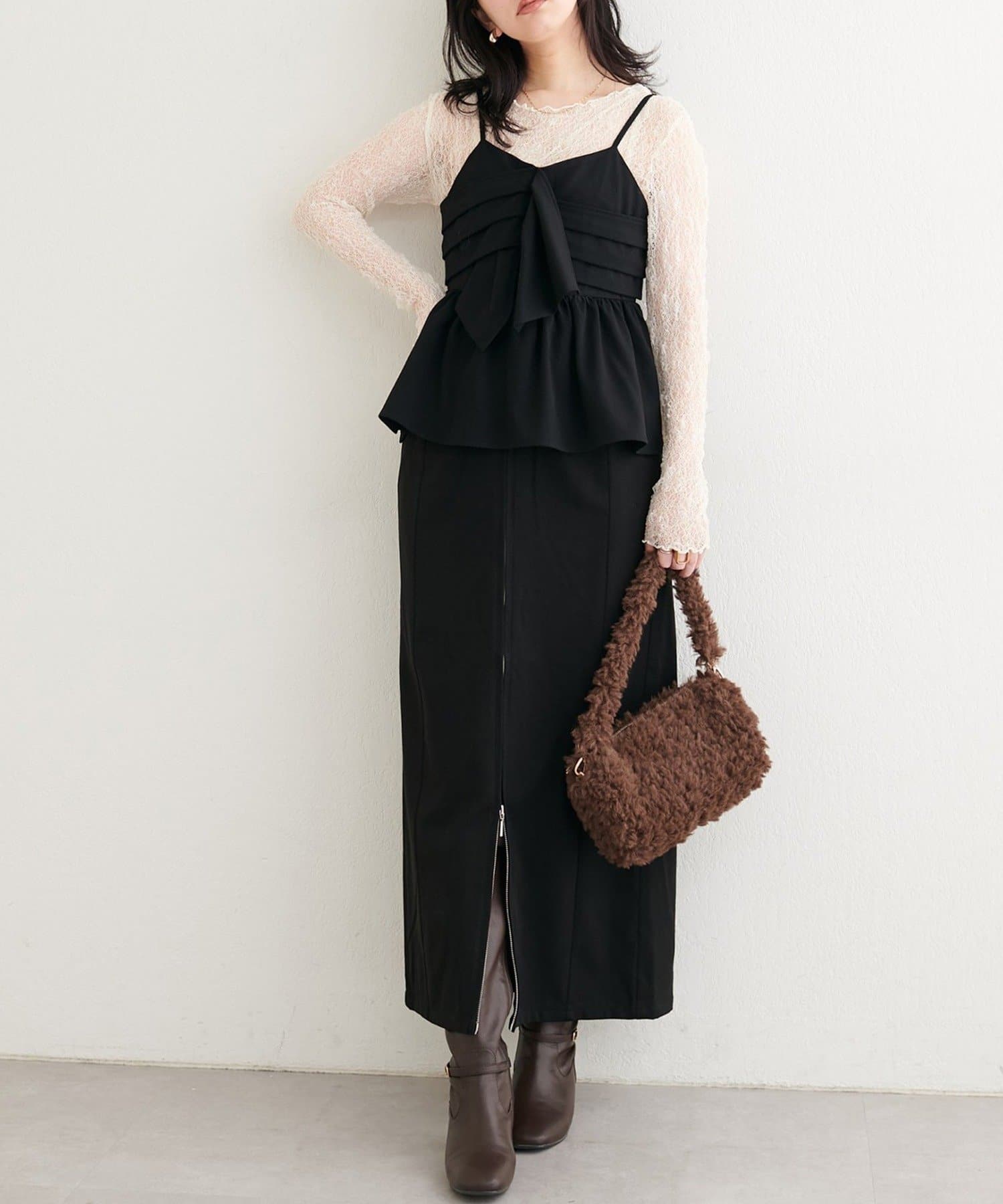 NICE CLAUP / OLIVE des OLIVE OUTLET(ナイスクラップ  / オリーブ デ オリーブ アウトレット) 【natural couture】フラップポケットジップスカート