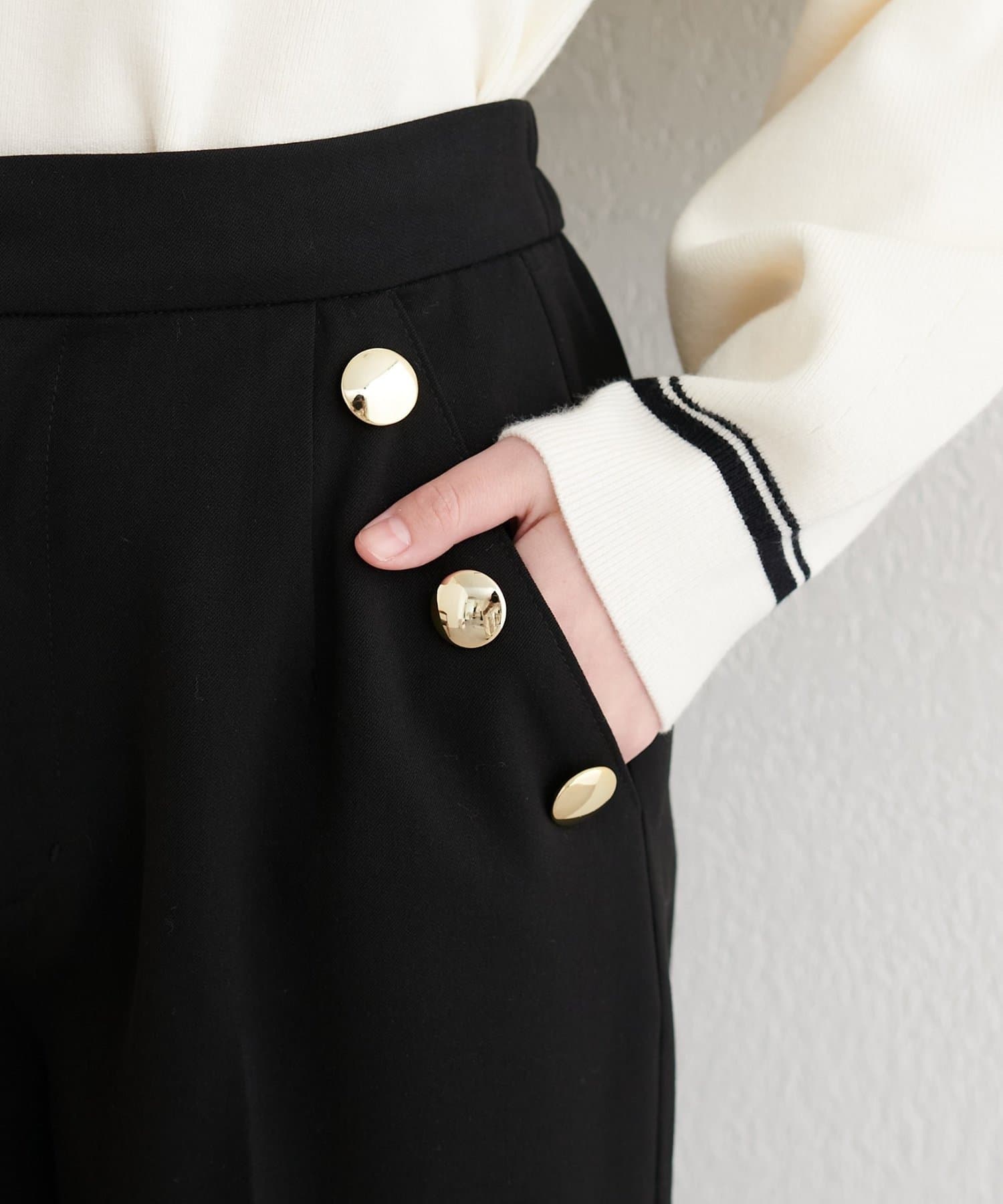 NICE CLAUP / OLIVE des OLIVE OUTLET(ナイスクラップ  / オリーブ デ オリーブ アウトレット) 【natural couture】サイドボタンパンツ