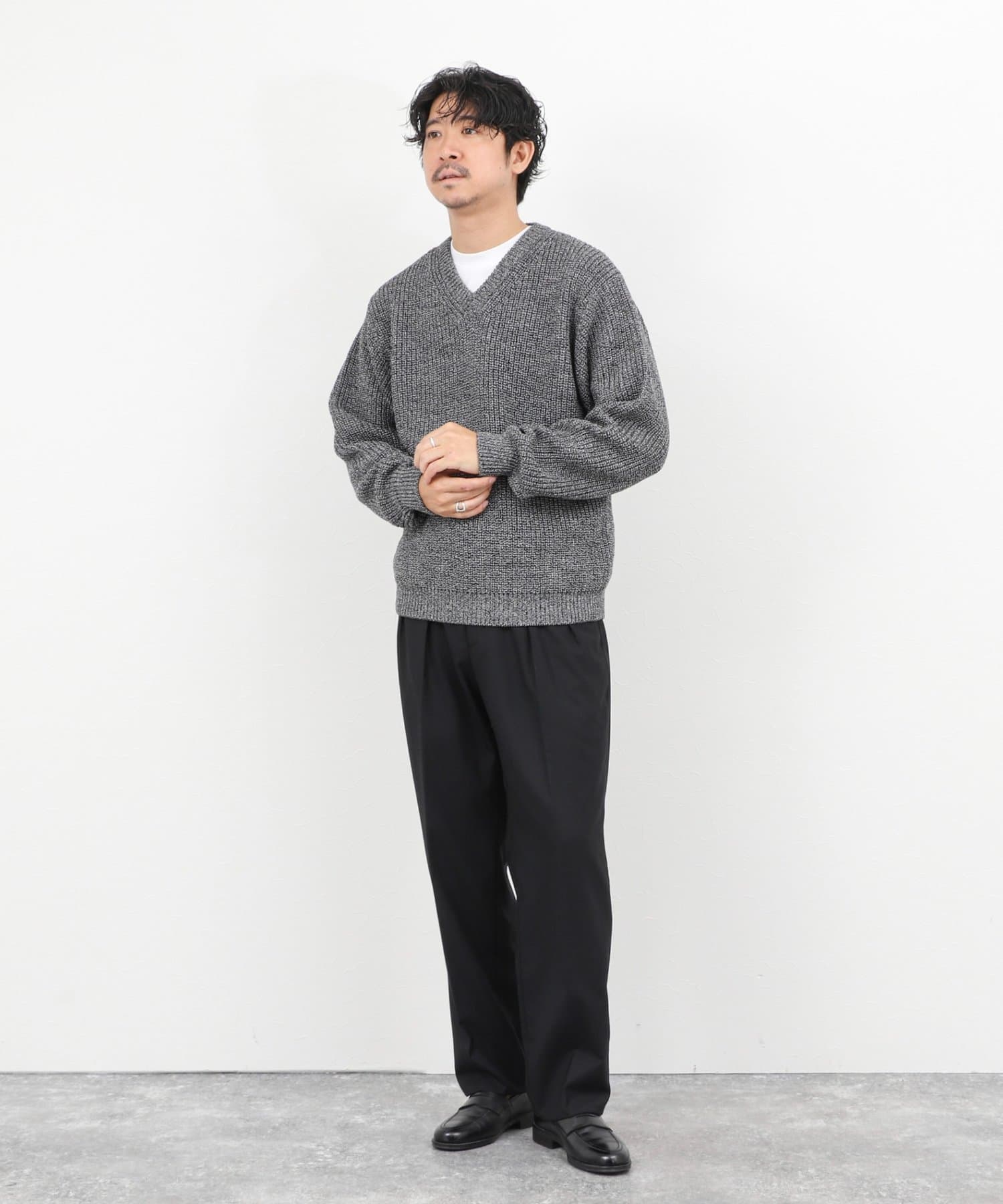 NOLLEY'S(ノーリーズ) 【BATONER】別注SOLIDWOOL V NECK KNIT