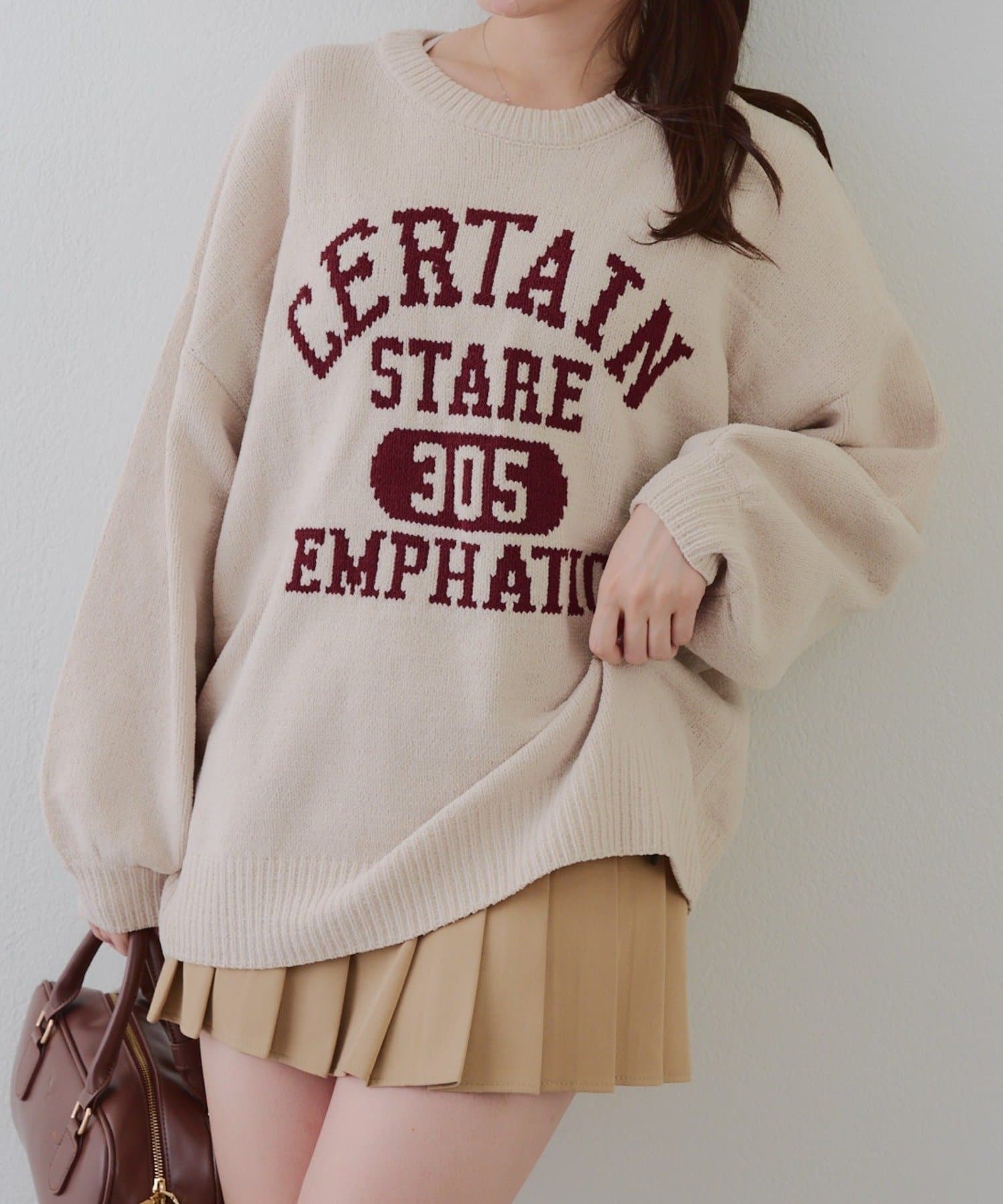 NICE CLAUP / OLIVE des OLIVE OUTLET(ナイスクラップ  / オリーブ デ オリーブ アウトレット) 【RMAF】ロゴモールニット