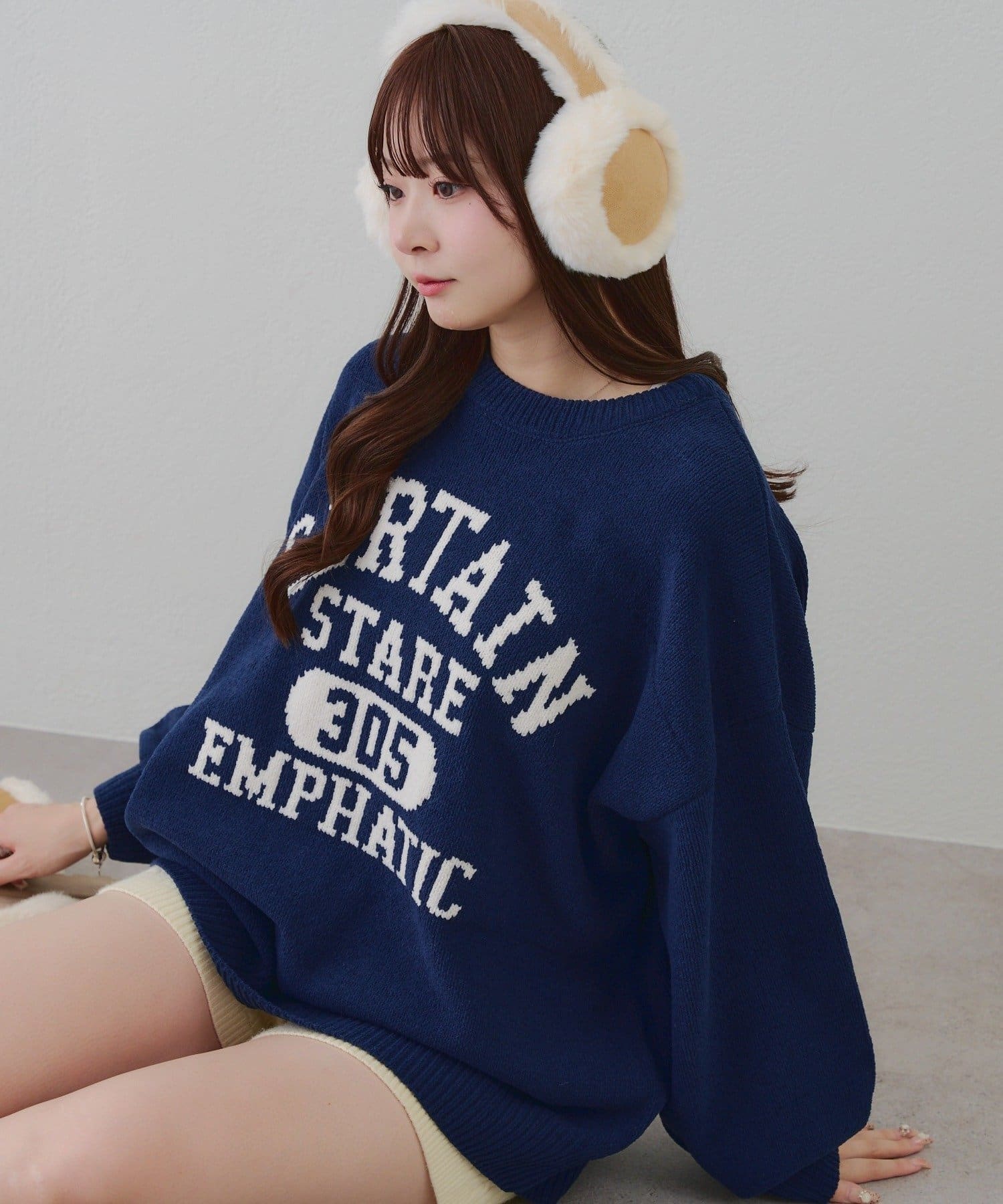 NICE CLAUP / OLIVE des OLIVE OUTLET(ナイスクラップ  / オリーブ デ オリーブ アウトレット) 【RMAF】ロゴモールニット