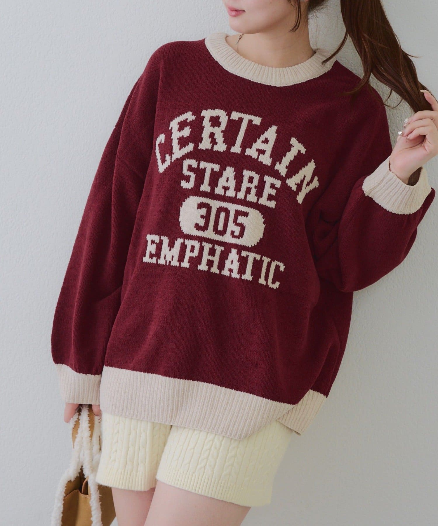 NICE CLAUP / OLIVE des OLIVE OUTLET(ナイスクラップ  / オリーブ デ オリーブ アウトレット) 【RMAF】ロゴモールニット