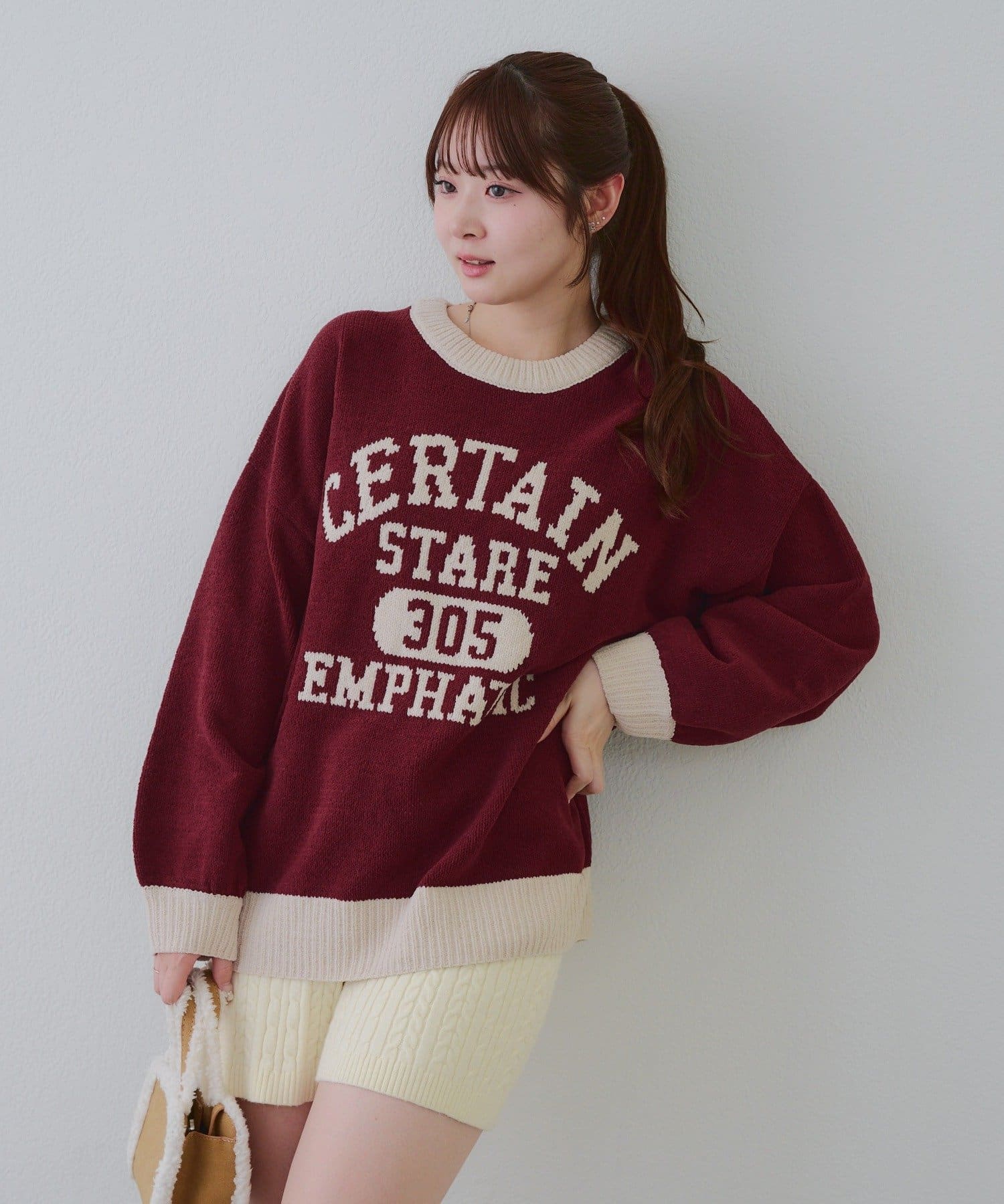 NICE CLAUP / OLIVE des OLIVE OUTLET(ナイスクラップ  / オリーブ デ オリーブ アウトレット) 【RMAF】ロゴモールニット