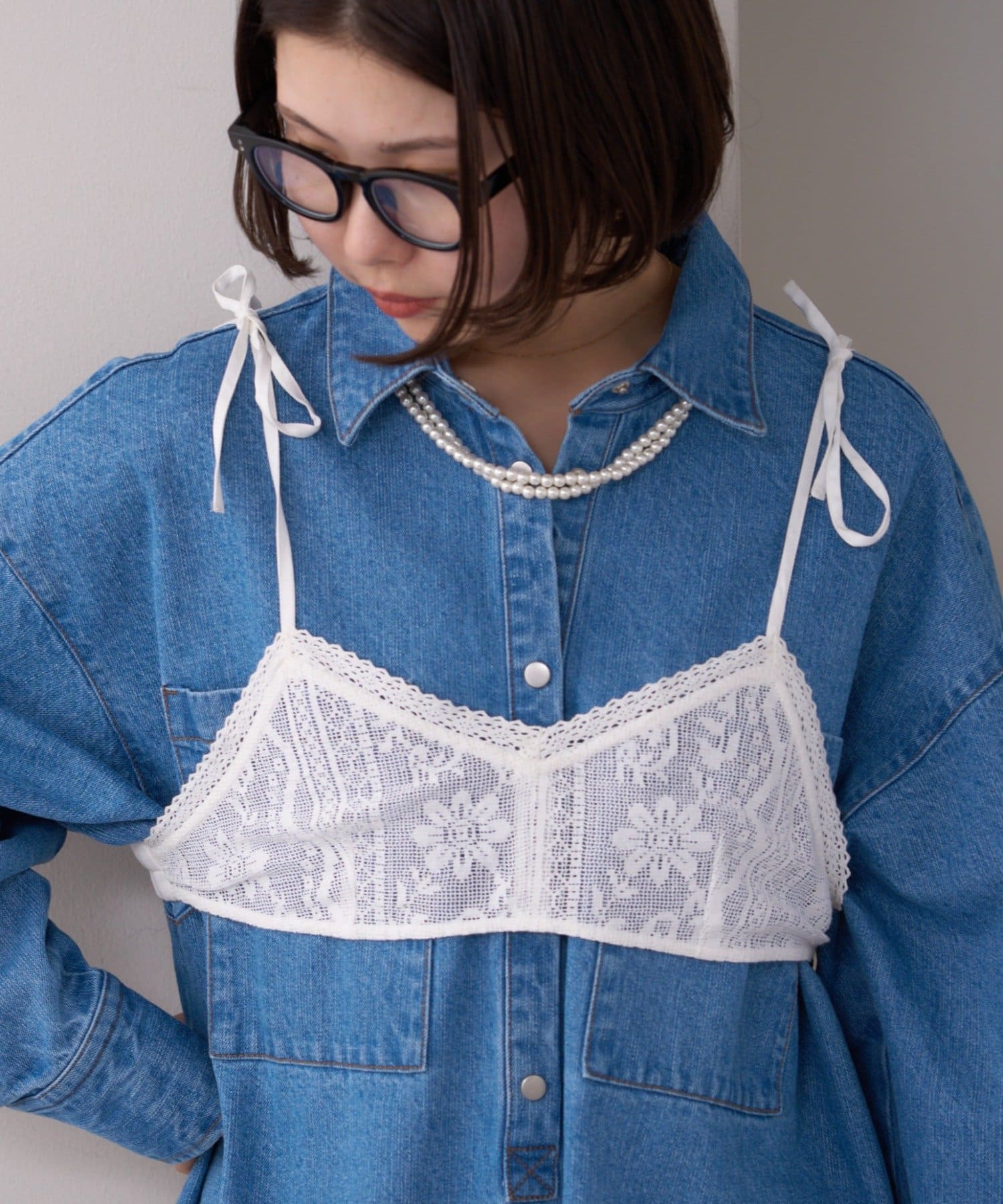 CIAOPANIC TYPY(チャオパニックティピー) 【willow】ネットレースレイヤードキャミブラ