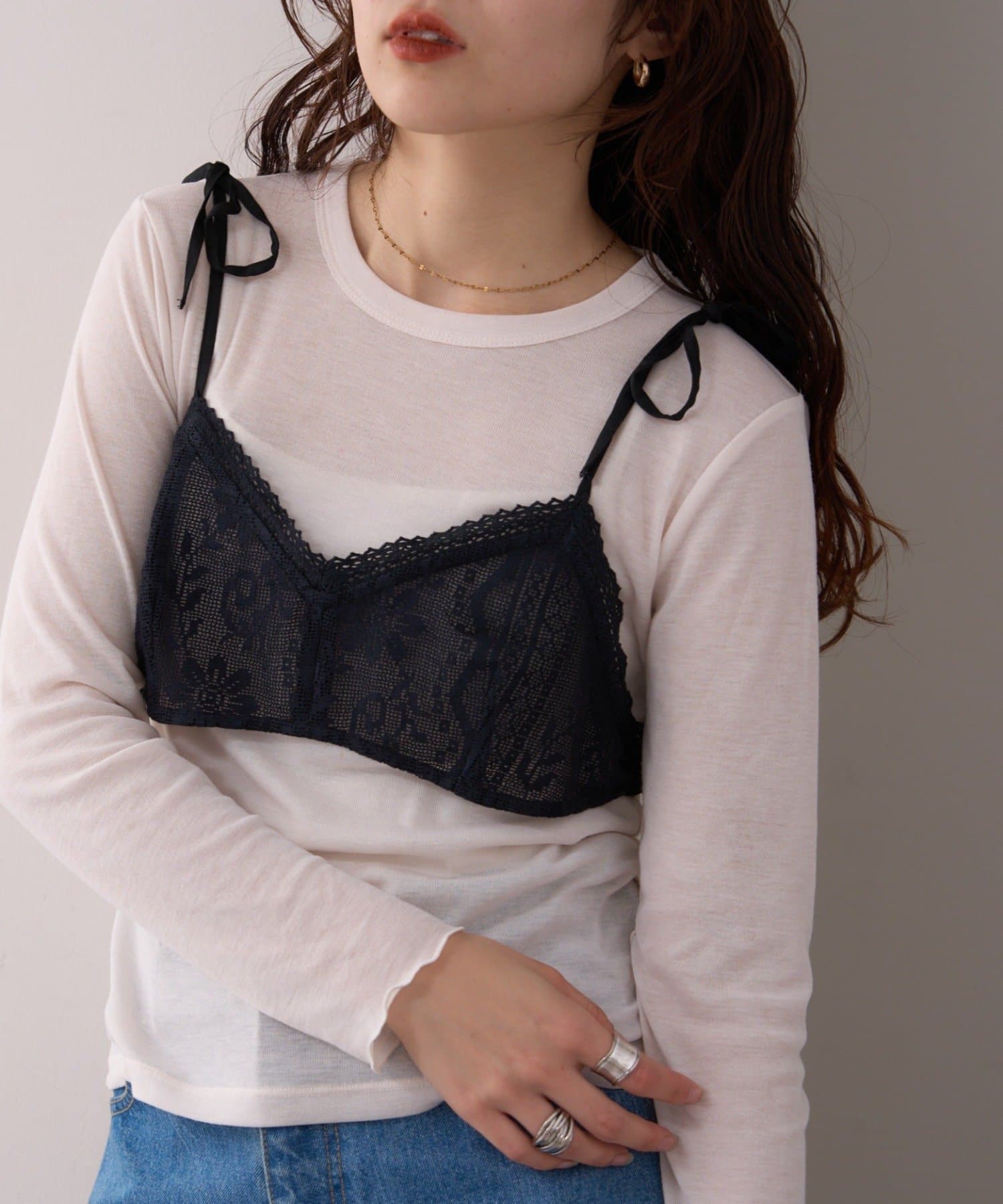 CIAOPANIC TYPY(チャオパニックティピー) 【willow】ネットレースレイヤードキャミブラ