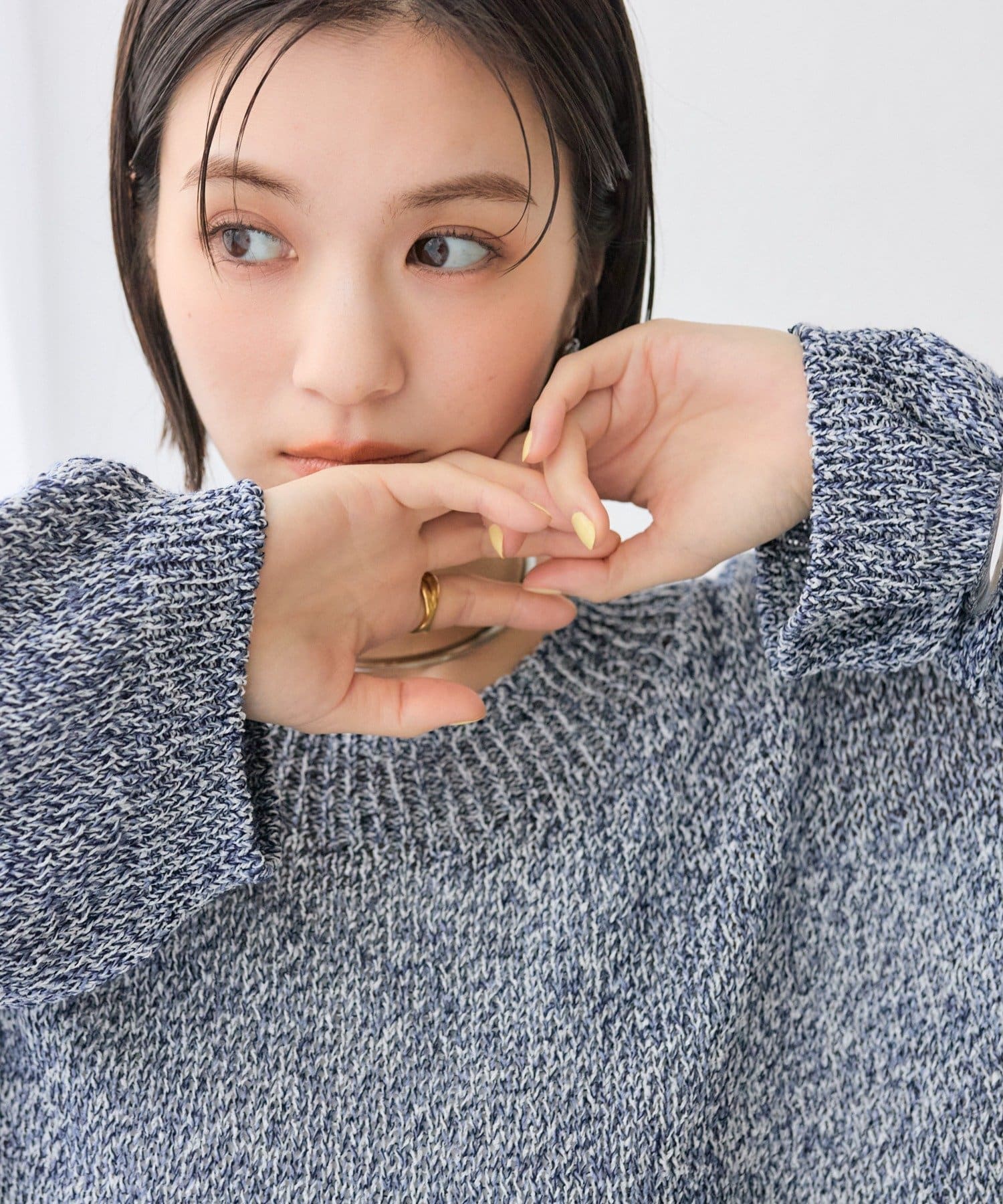 RIVE DROITE(リヴドロワ) 予約【ワンショルやオフショルにも！】ペーパーMIXニット