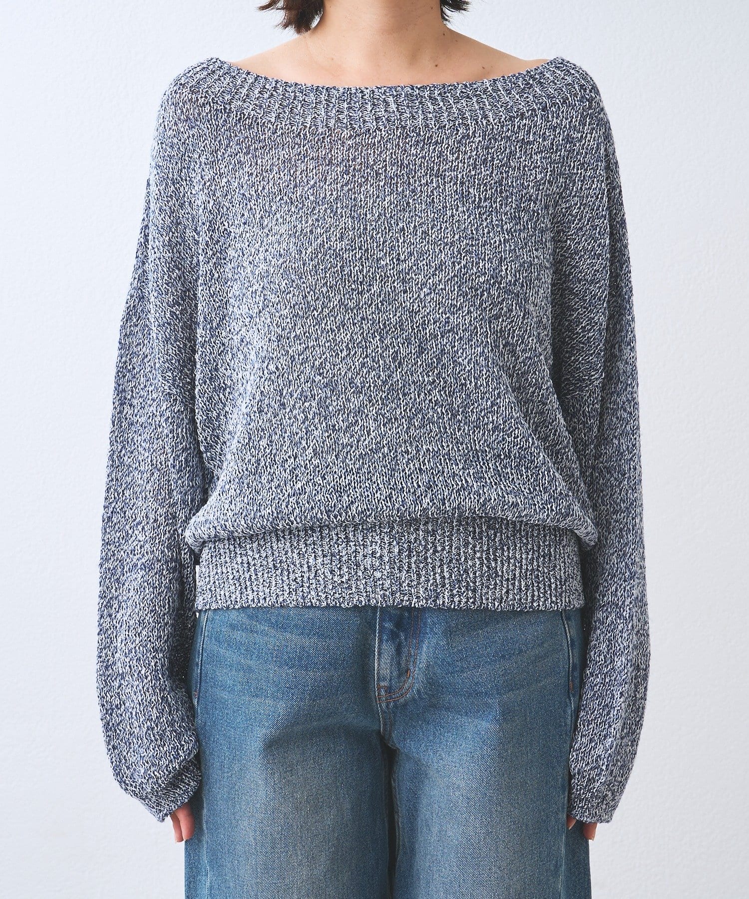 RIVE DROITE(リヴドロワ) 予約【ワンショルやオフショルにも！】ペーパーMIXニット