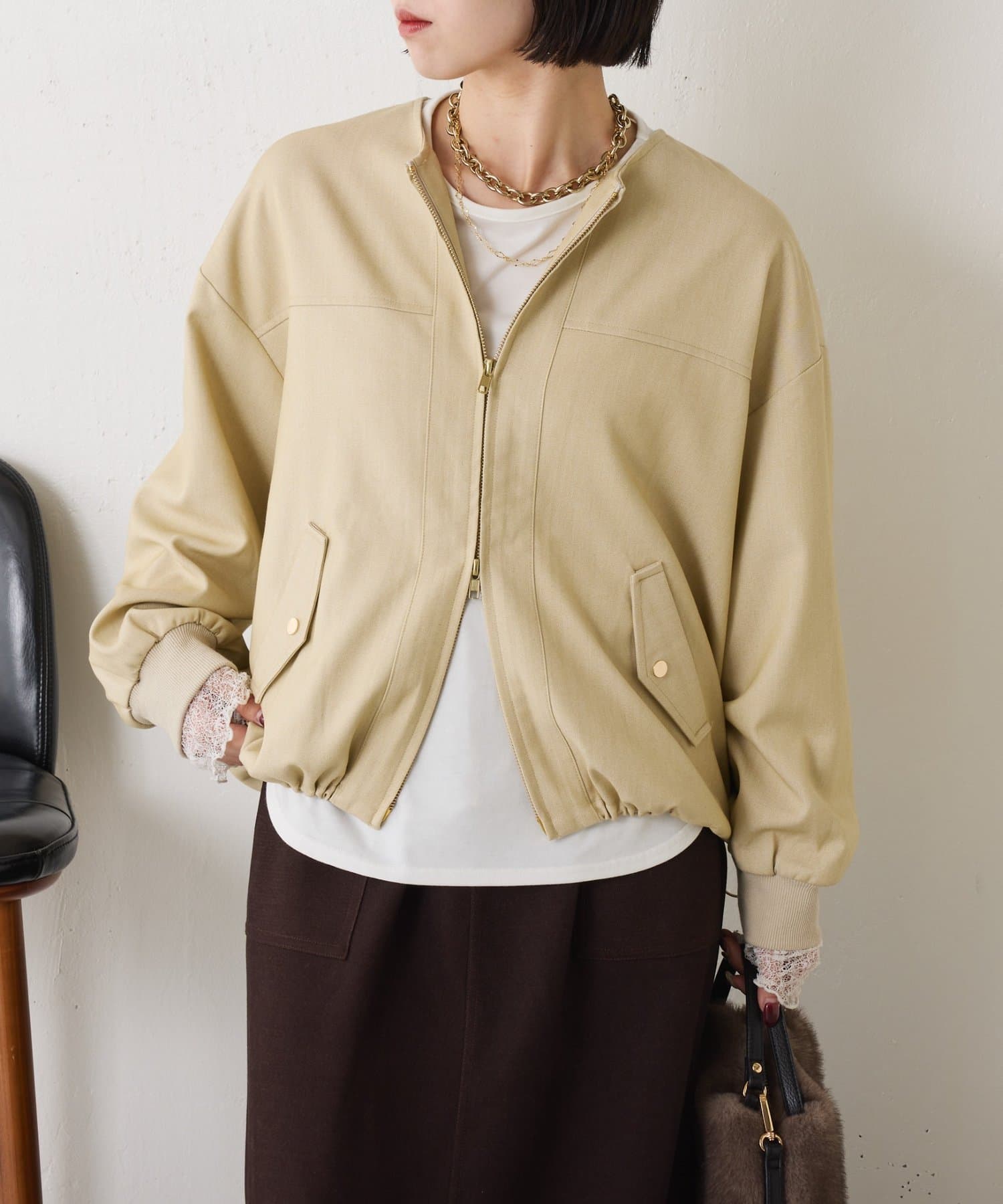 Jena　espace merveilleux(ジェナ　エスパスメルヴェイユ) 裾ドロストブルゾン