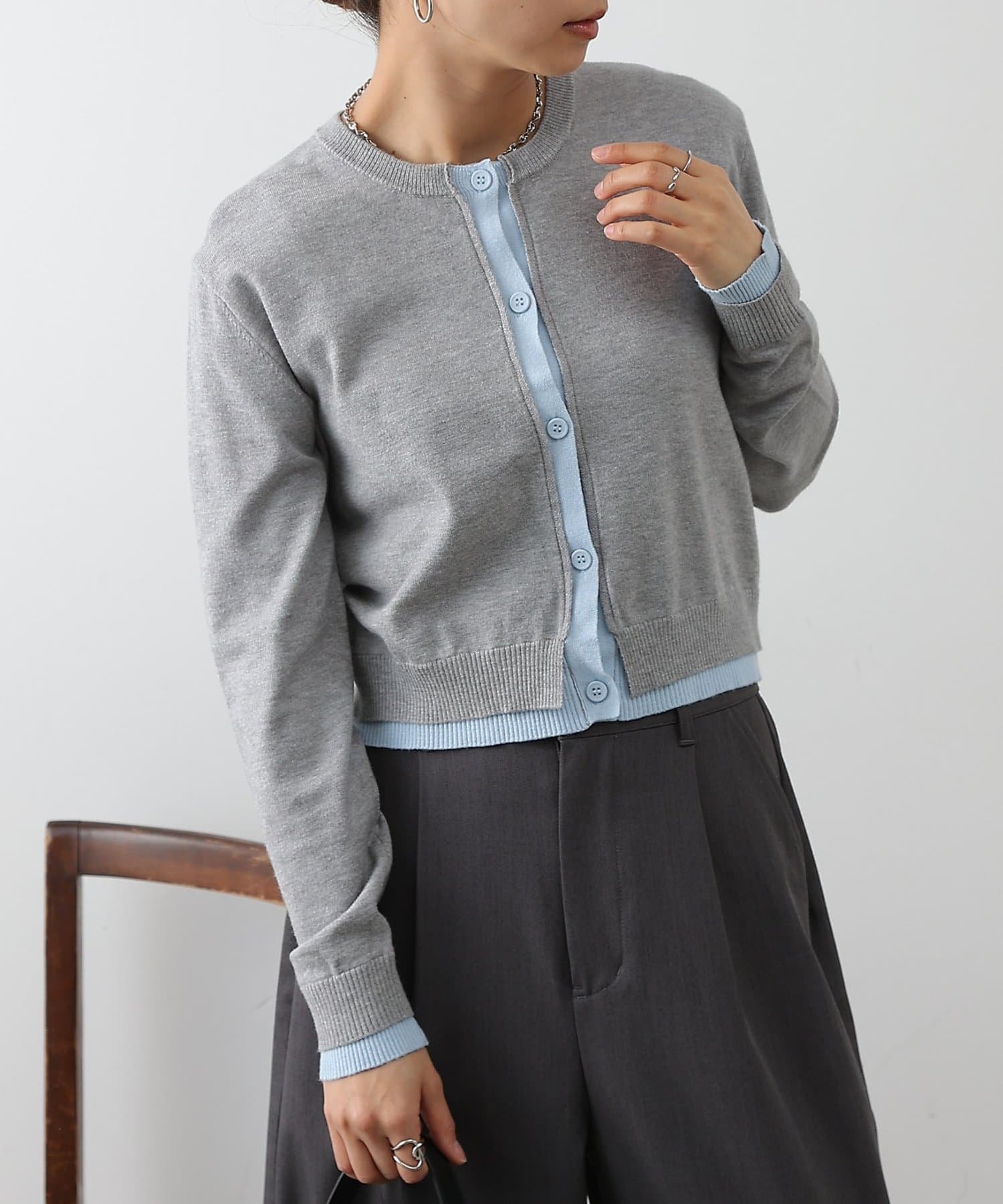 COLONY 2139(コロニー トゥーワンスリーナイン) 配色カーディガン