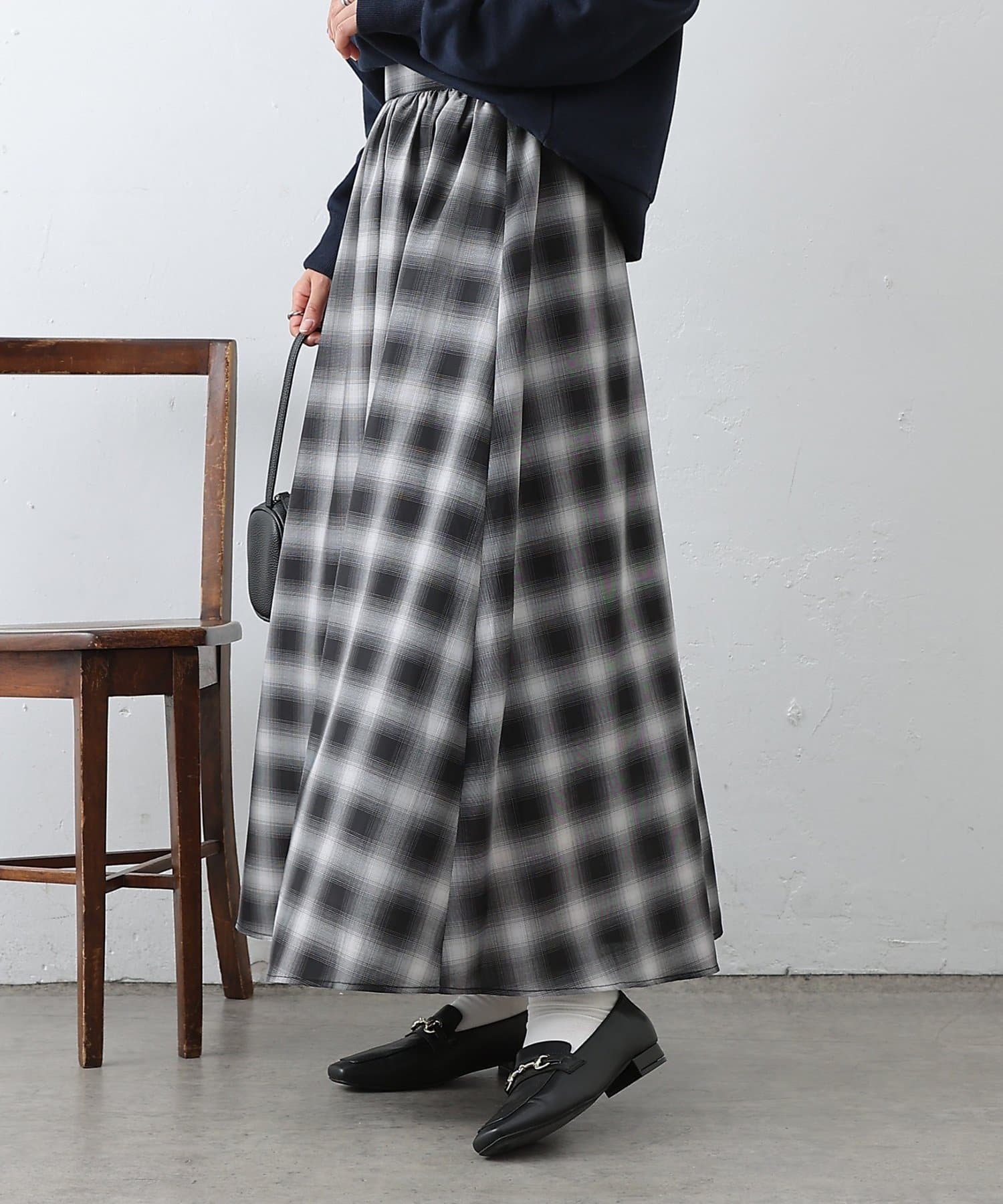 COLONY 2139(コロニー トゥーワンスリーナイン) オンブレチェックフレアスカート