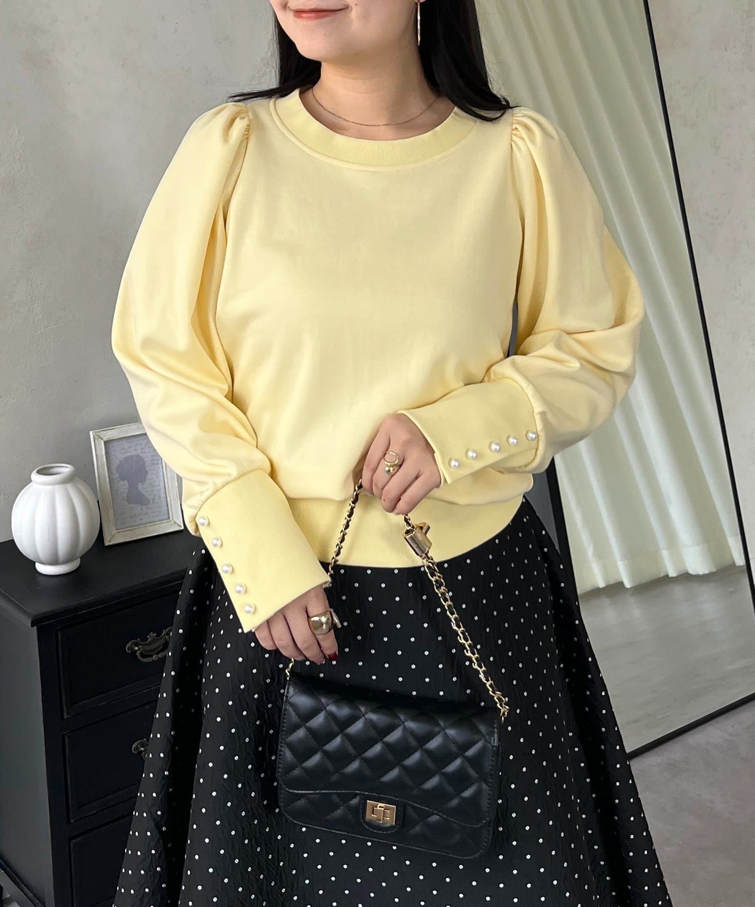 prose verse(プロズヴェール) 袖パールパフスリーブスウェット