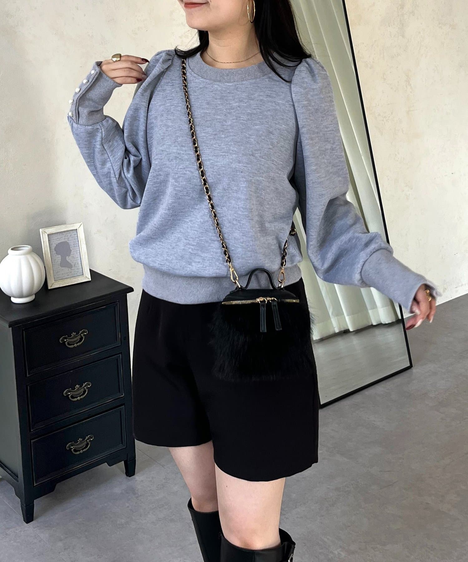 prose verse(プロズヴェール) 袖パールパフスリーブスウェット