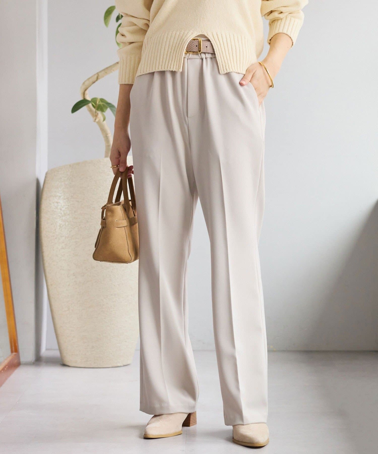 RIVE DROITE(リヴドロワ) 予約【褒められシルエット】イージーフレアパンツ