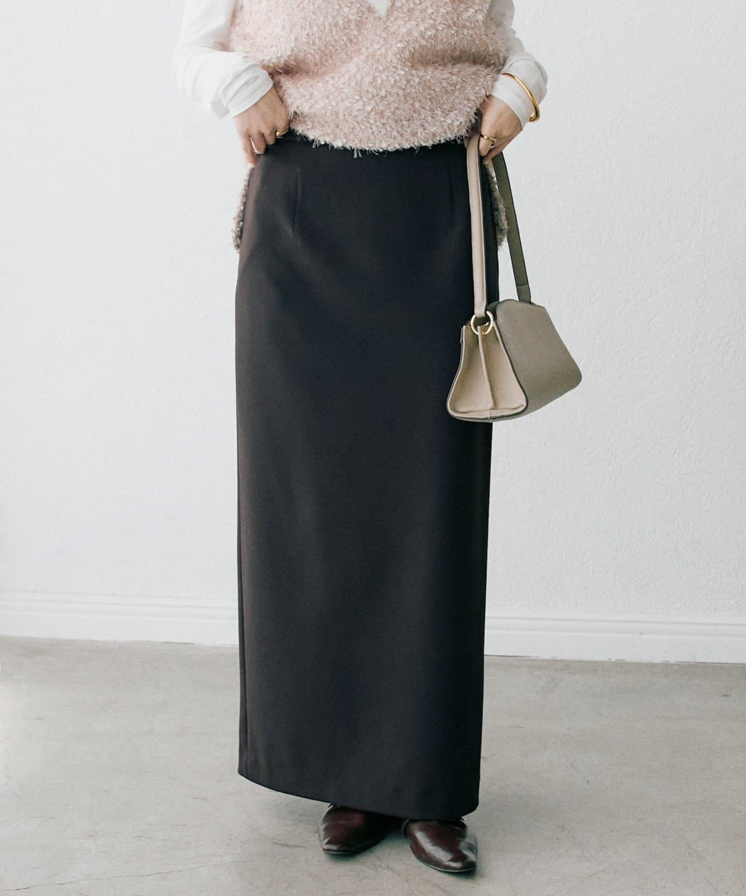 RIVE DROITE(リヴドロワ) 予約【ストレスフリー】ストレッチダンボールIラインスカート