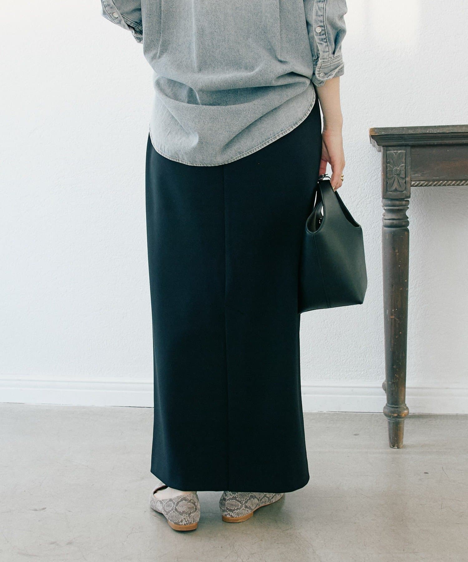 RIVE DROITE(リヴドロワ) 予約【ストレスフリー】ストレッチダンボールIラインスカート