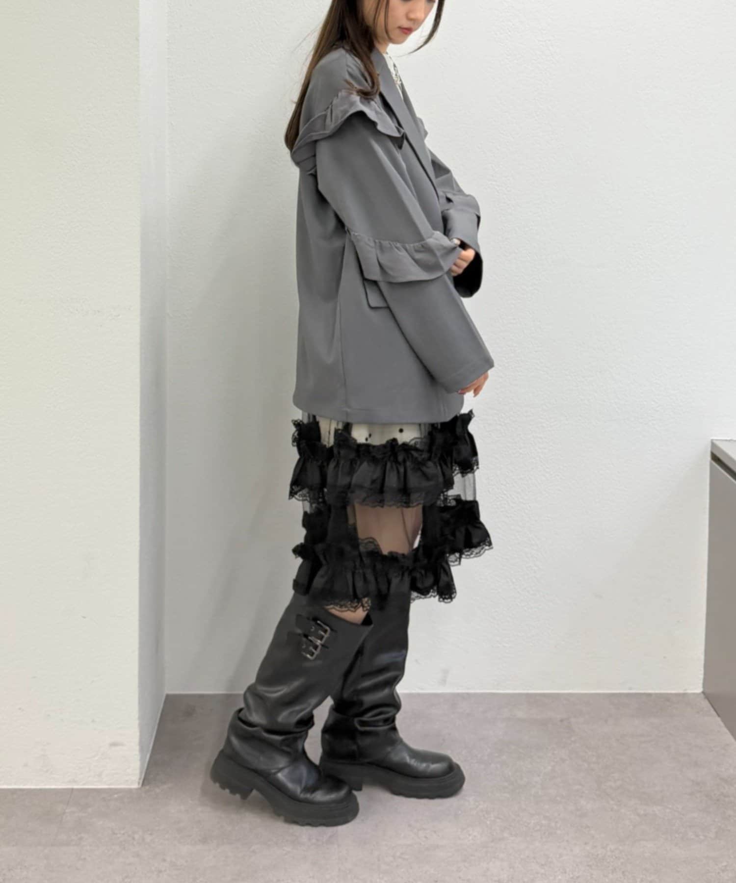 w closet(ダブルクローゼット) 【リバイバルアイテム】レースティアードミニキャミワンピ