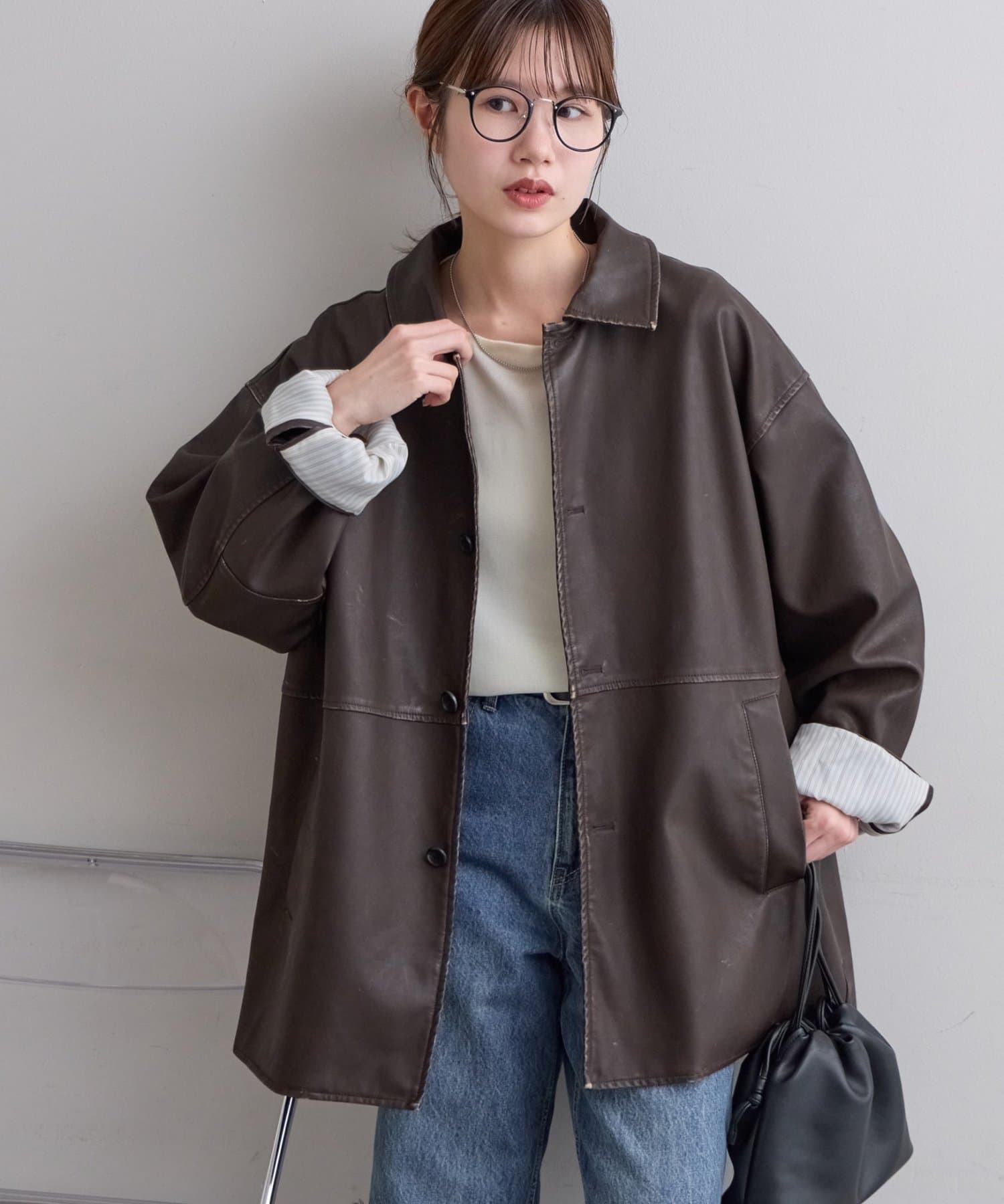 DISCOAT(ディスコート) 【Enlude/ユニセックス】フェイクレザーショートコート