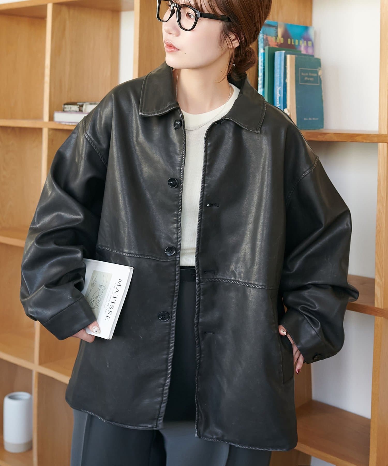 DISCOAT(ディスコート) 【Enlude/ユニセックス】フェイクレザーショートコート