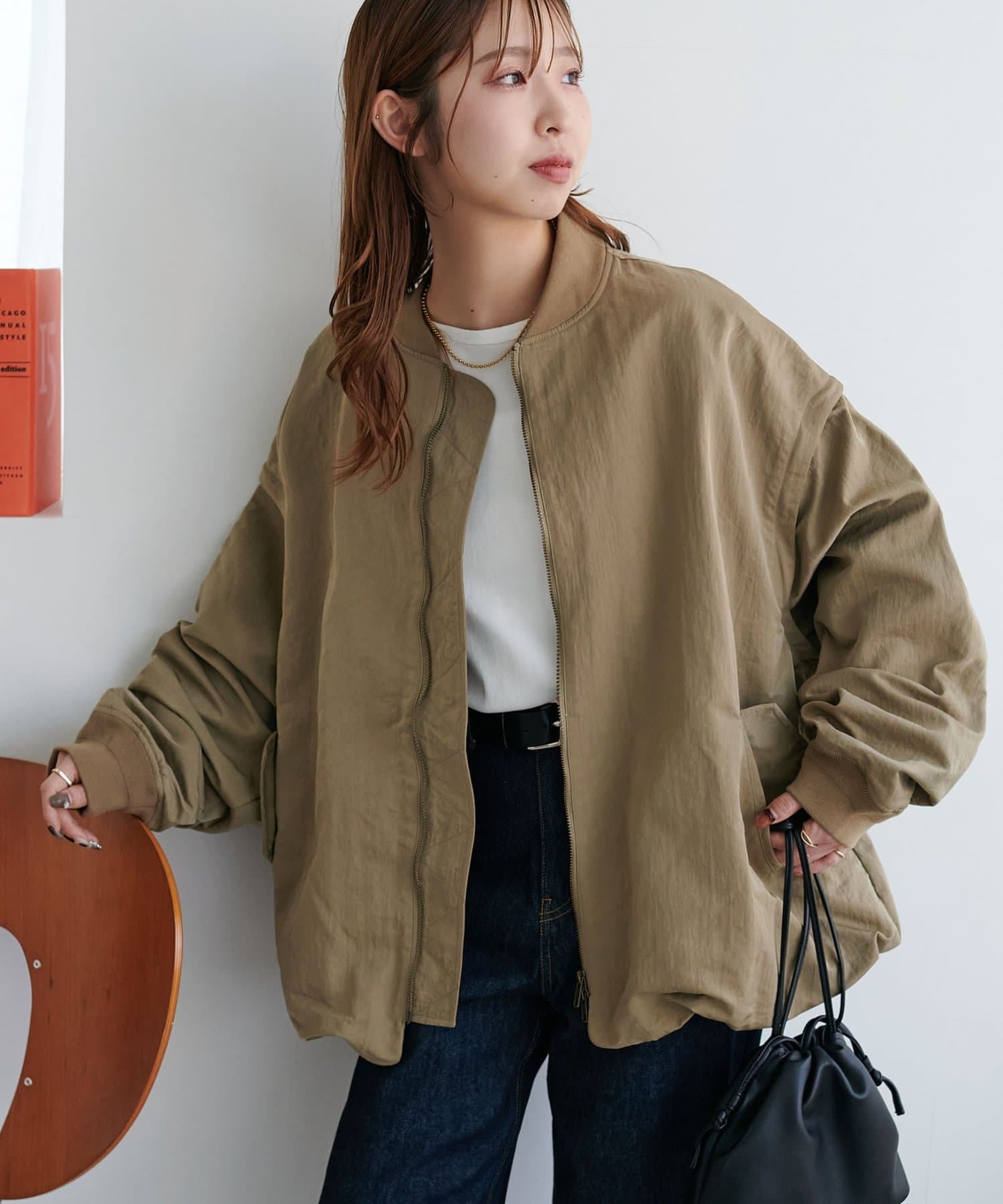 DISCOAT(ディスコート) 【SS先行予約/袖取り外し可/ユニセックス】ライトメモリー2WAYボンバーブルゾン