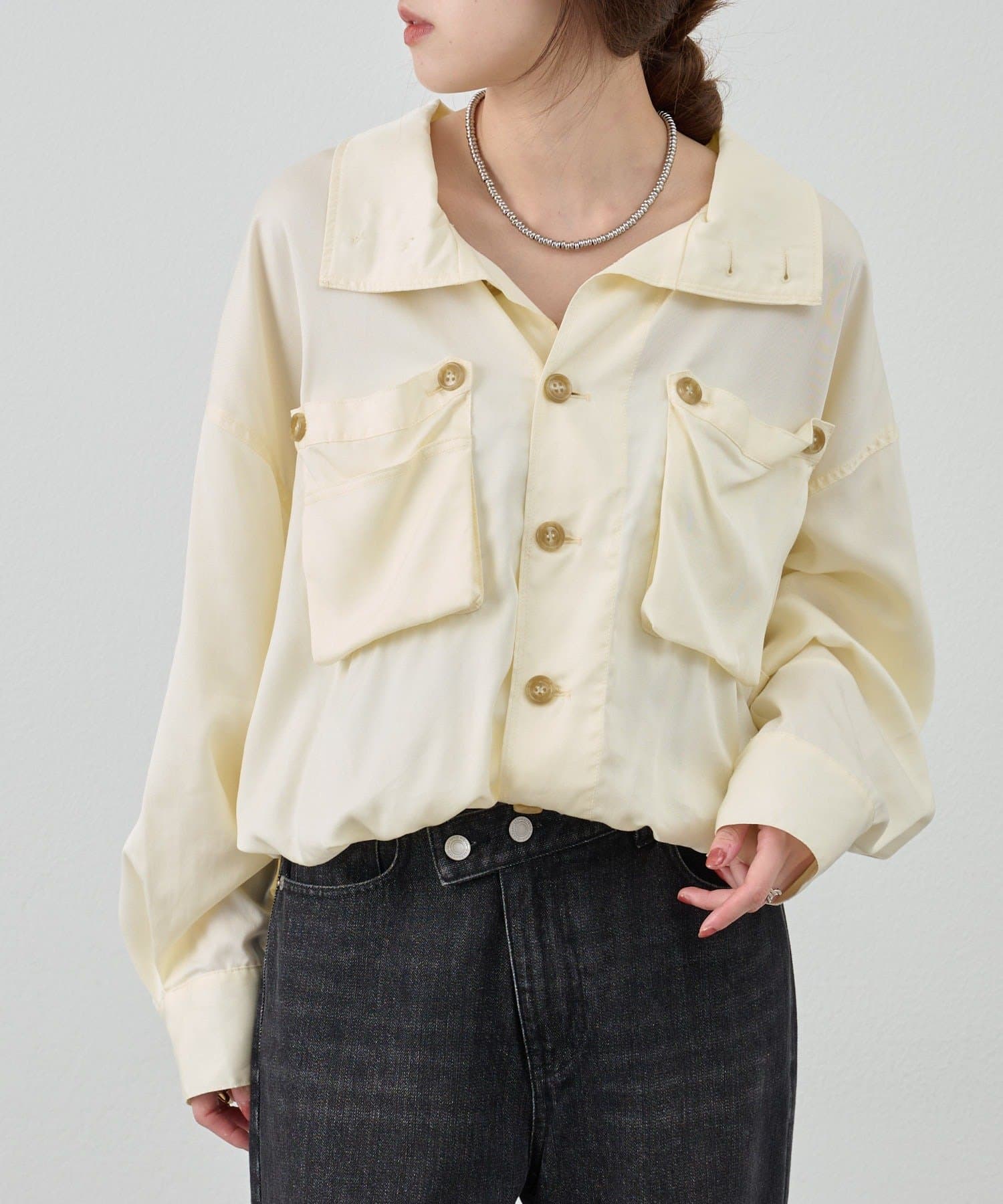 OUTLET(アウトレット) 【SHENERY】ビッグポケットシャツ