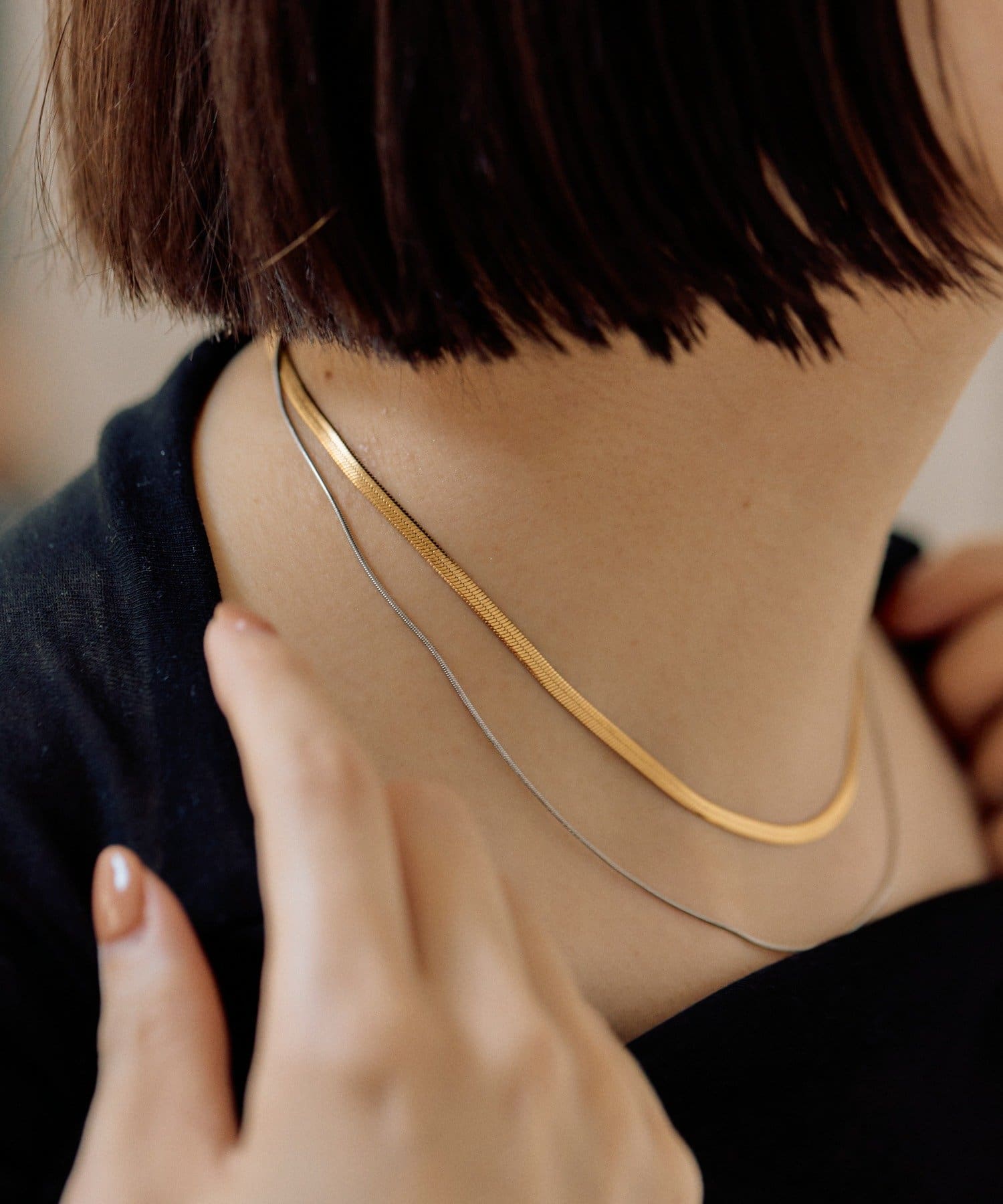 OUTLET(アウトレット) 【ear PAPILLONNER】マグネット２連ネックレス