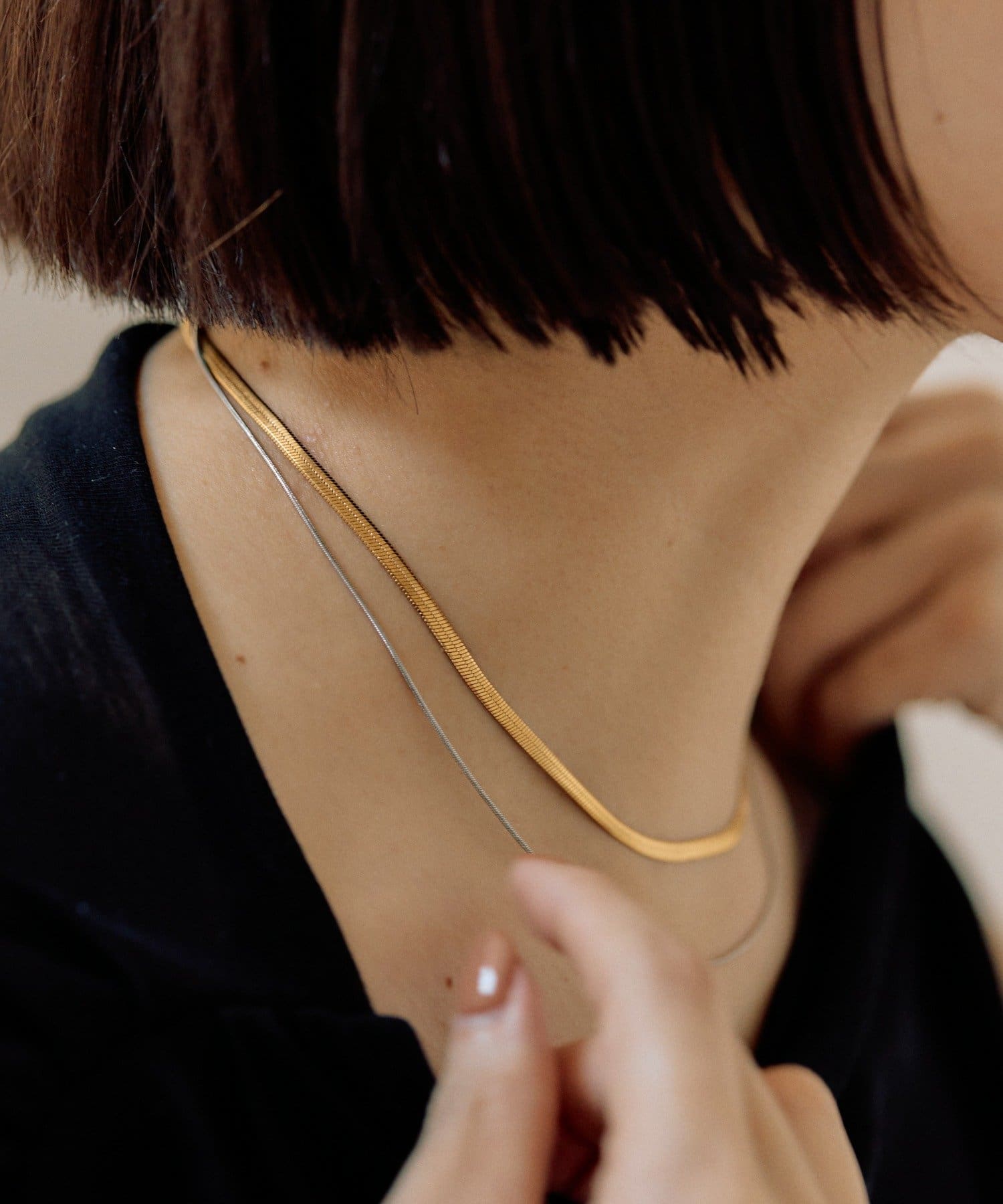 OUTLET(アウトレット) 【ear PAPILLONNER】マグネット２連ネックレス